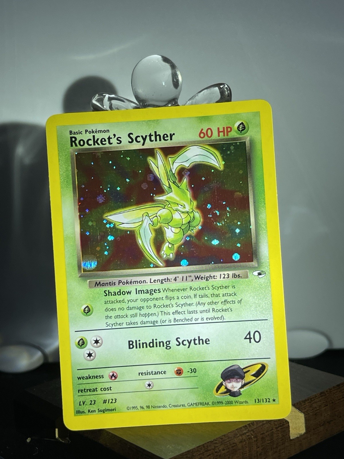 Rocket's Scyther 013/132 Gym Heroes Holo with swirl