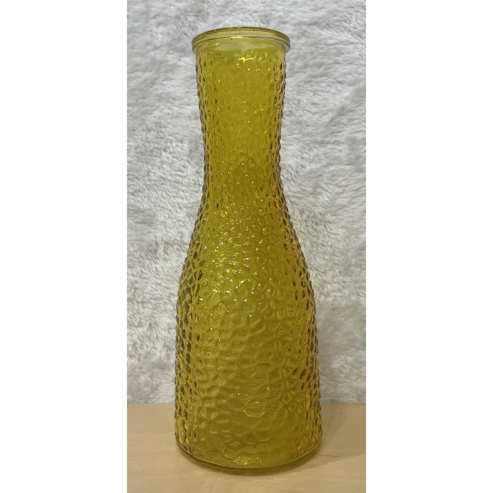 Vintage Dominion Glass DPS Amber Hobnail Vase 9\
