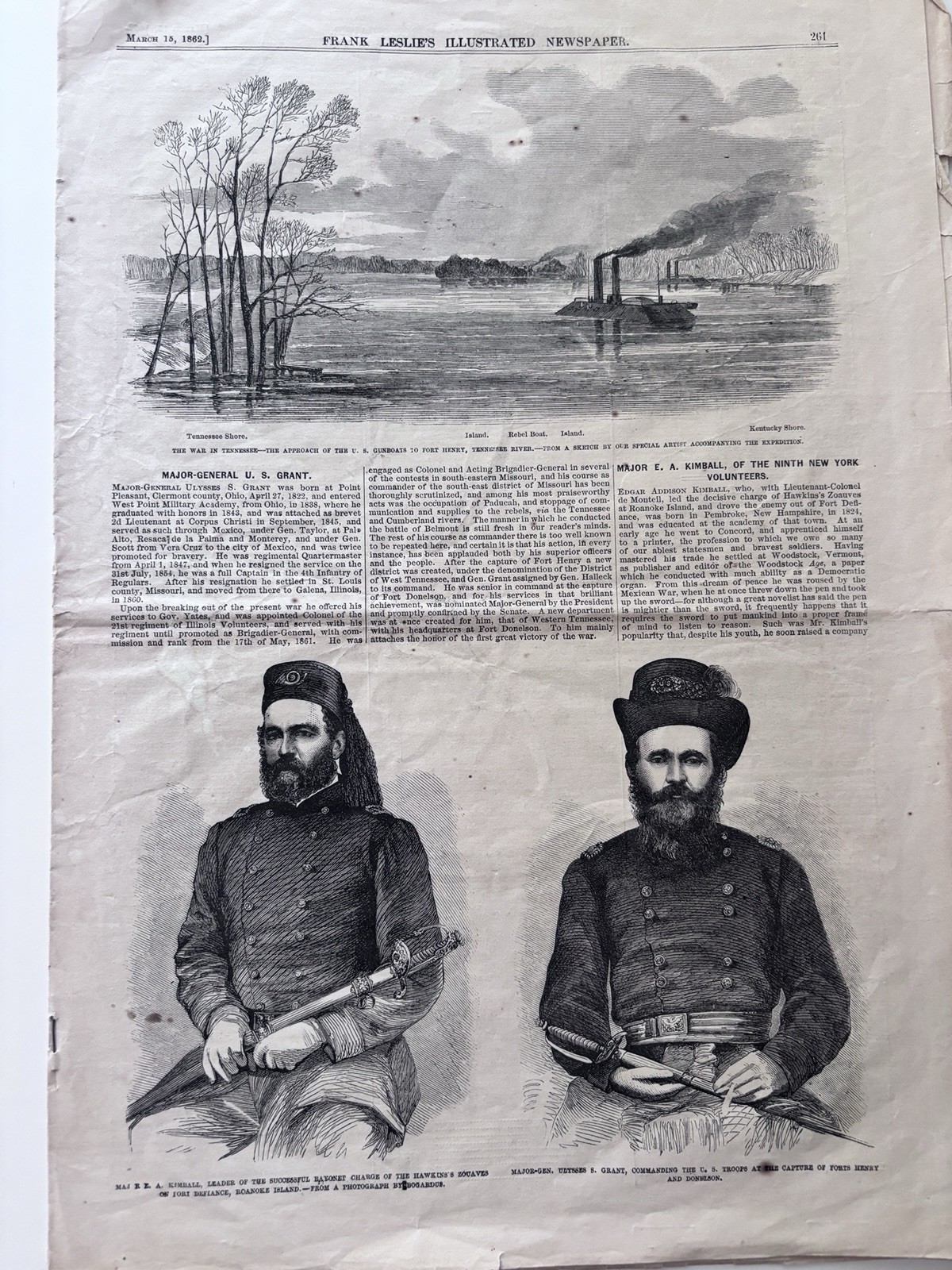 Civil War Newspaper- Frank Leslie’s Illustrated, March 1862, Ulysses S. Grant