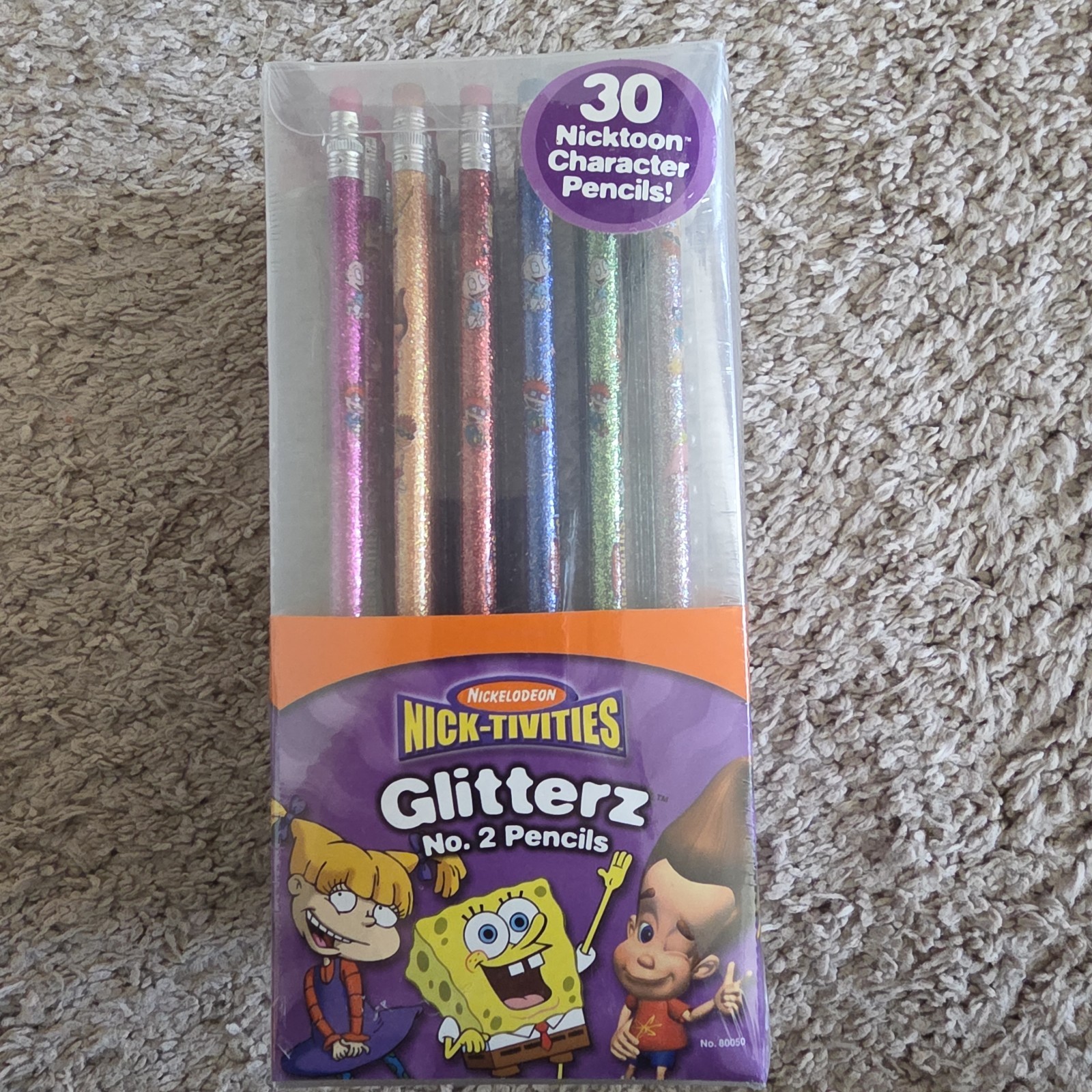 30 Sealed 2002 Nick-Tivities Nickelodeon Glitter Pencils Rugrats Spongebob