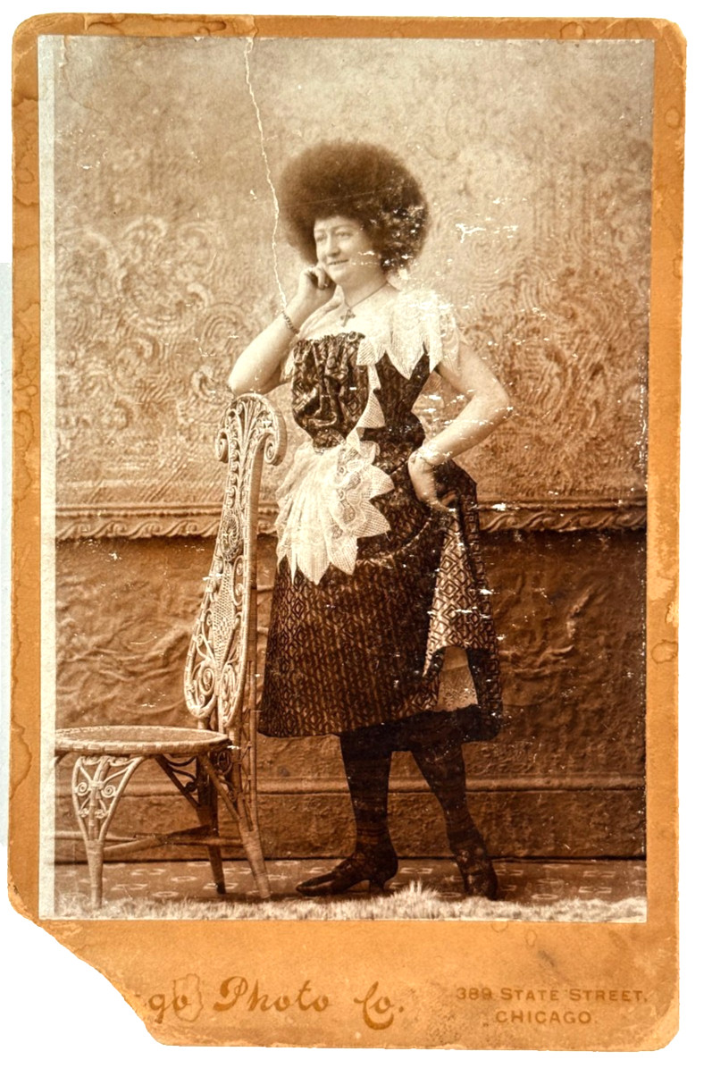 Ada Zingara Circassian Albino Circus Sideshow Cabinet antique photo Chicago