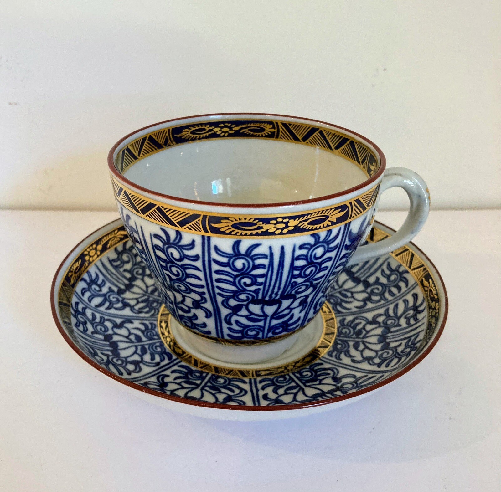 Dr Wall First Period Worcester Royal Lily Cup & Saucer Late 18th Century Lot#103