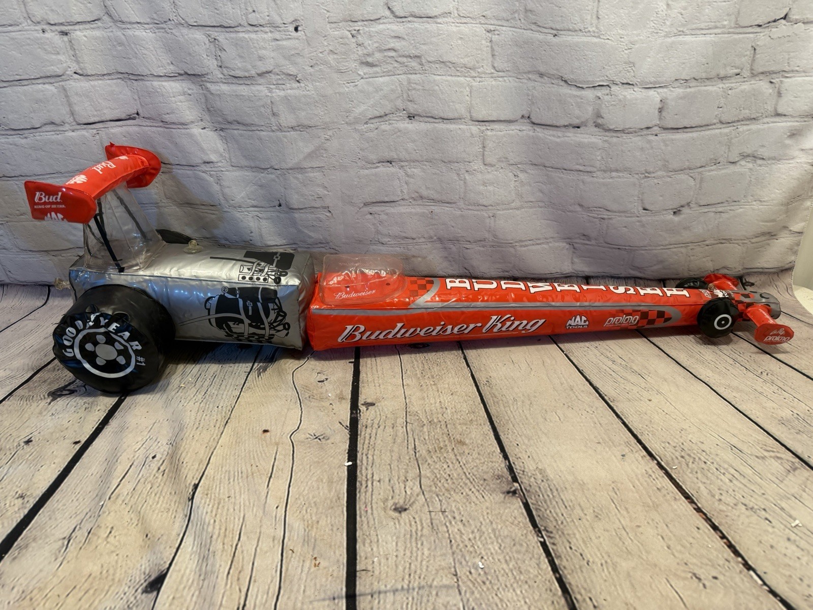 Vintage Budweiser Beer King Inflatable Dragster Race Car MAC Tools Sign