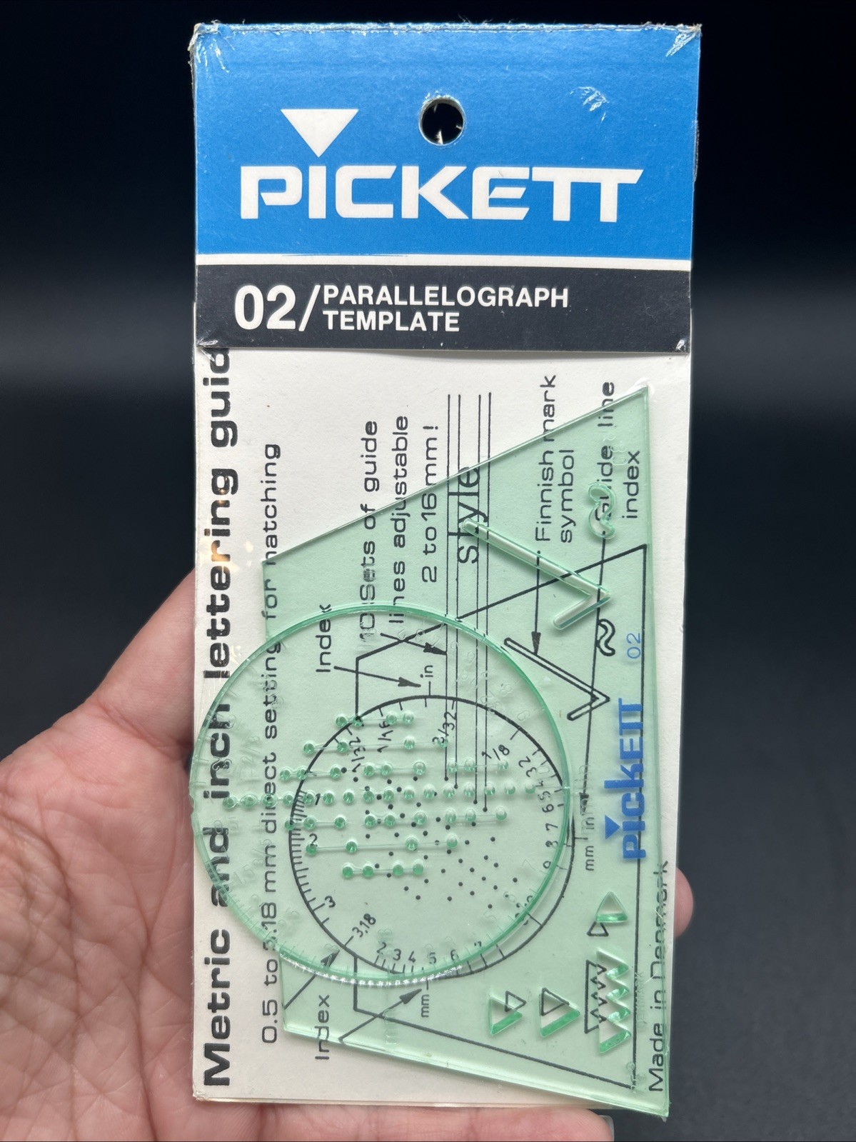 Vintage Pickett Template 02 Parallelograph Lettering Guide Drafting New 