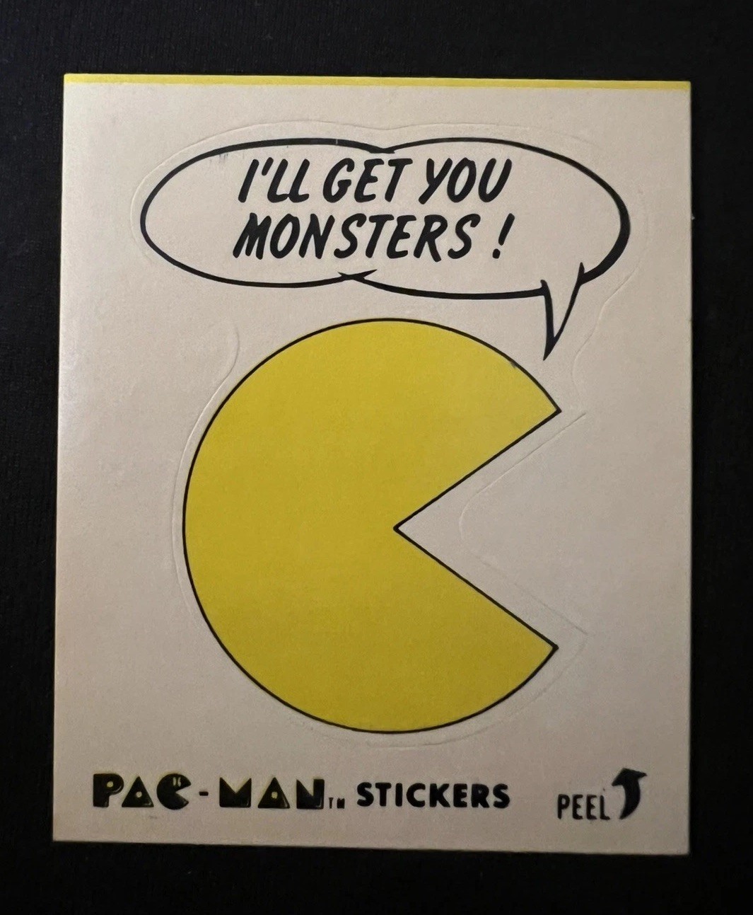 1980 FLEER #31 PAC-MAN *WHITE ROOKIE CARD* STICKER SERIES 1 NO EYES LOW POP NM+