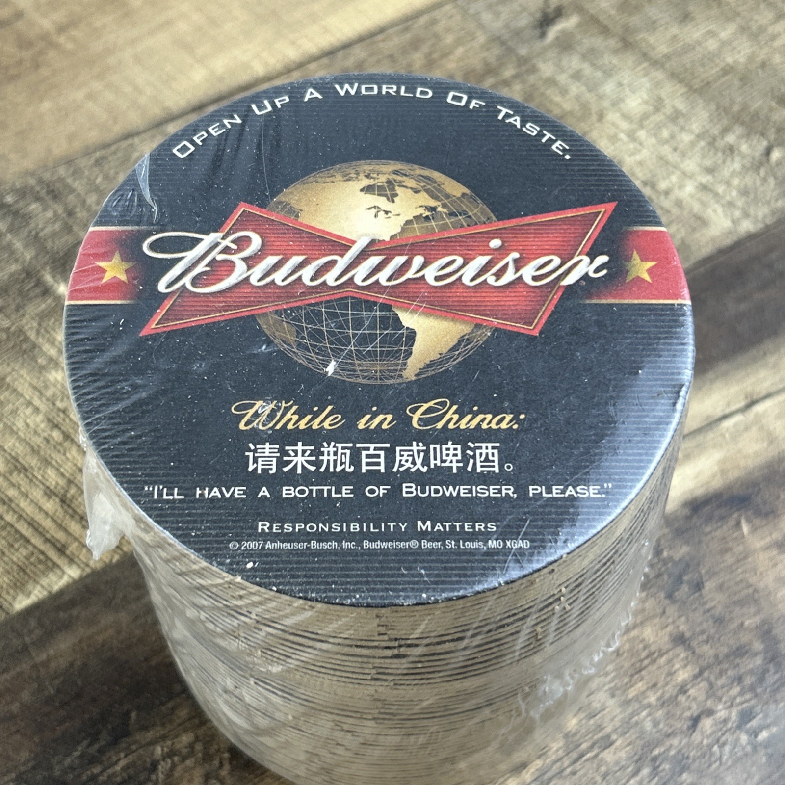 Budweiser Cardboard Coasters “While In China” 50 Ct.