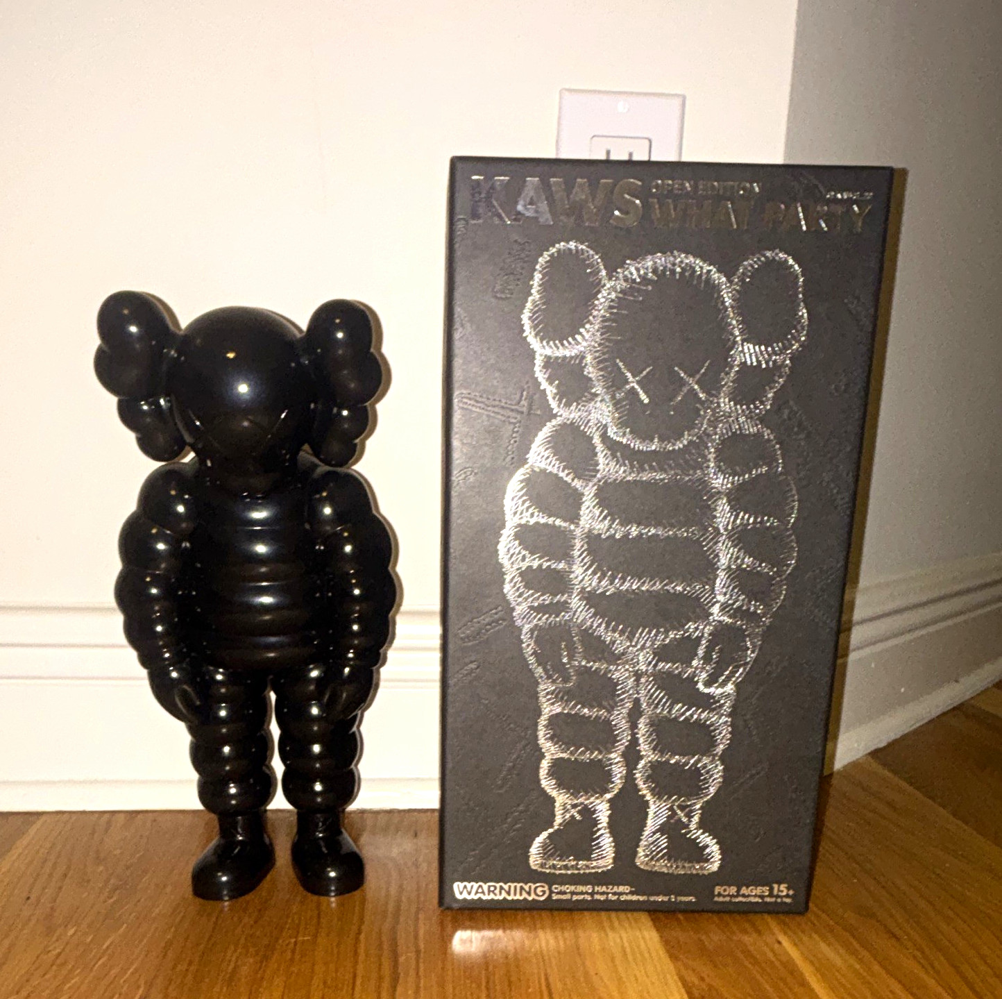 KAWS What Party Open Edition Black Vinyl Figure KAWS Companion w/ Box 2020