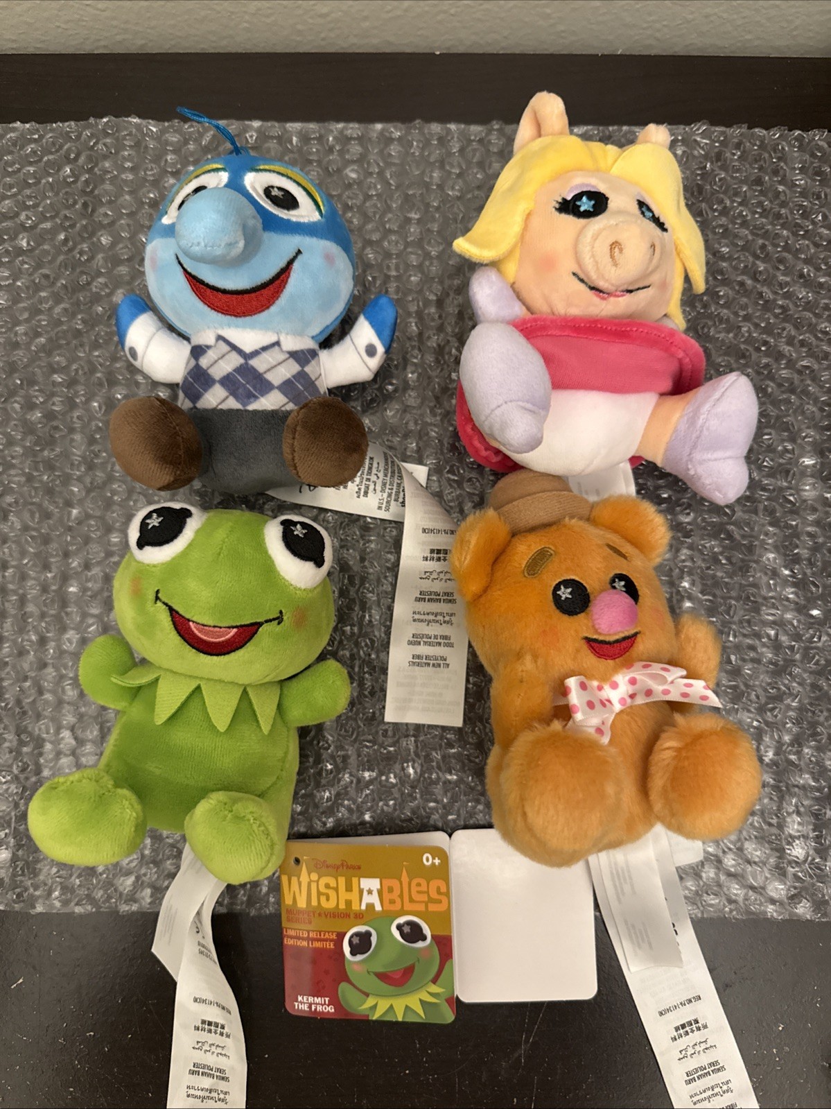 2022 DISNEY PARKS MUPPET VISION 3D PLUSH WISHABLES Lot Of 4 Kermit Gonzo Fozzie