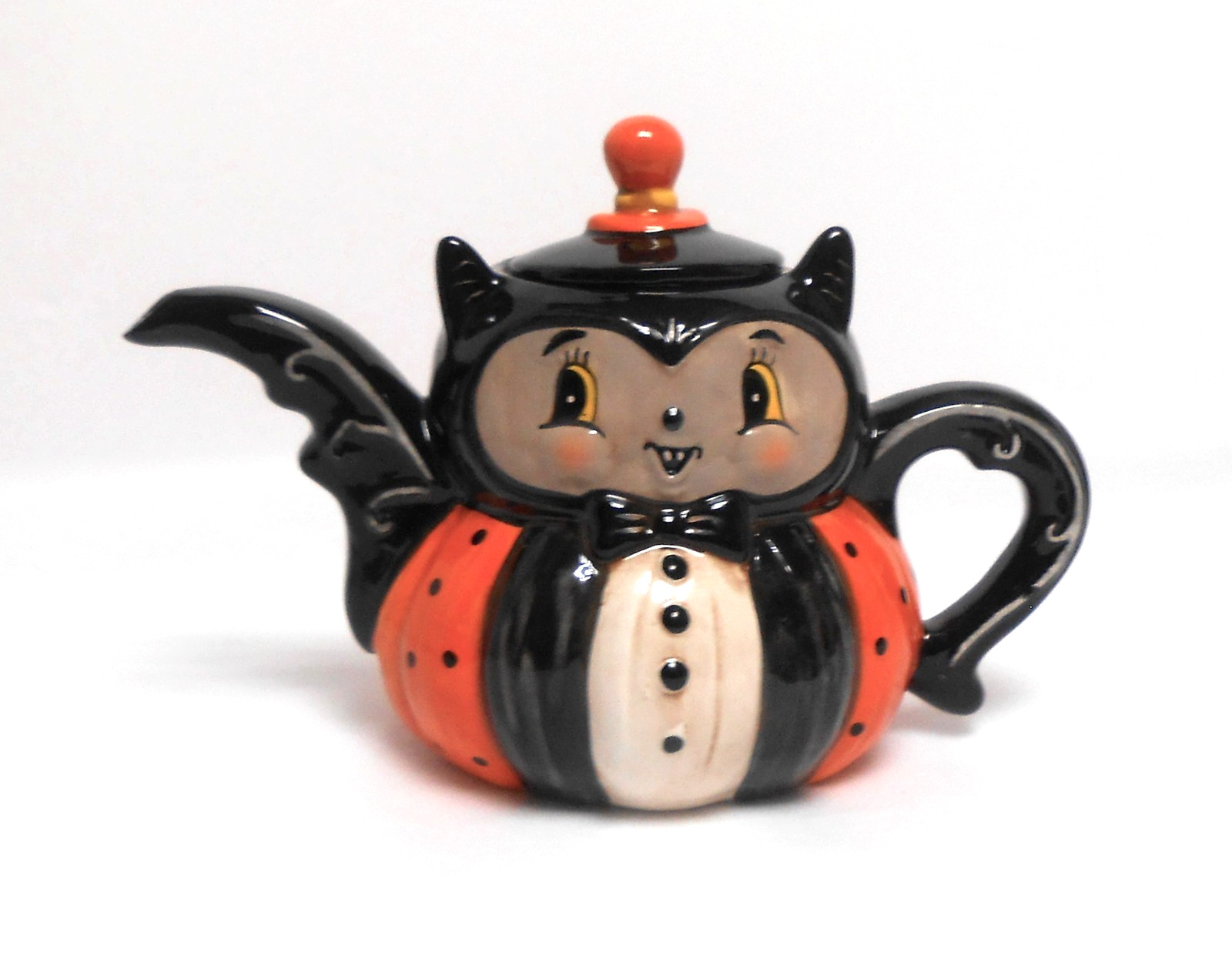 Johanna Parker Halloween Vampire Bat 2-Piece Ceramic Tea Pot
