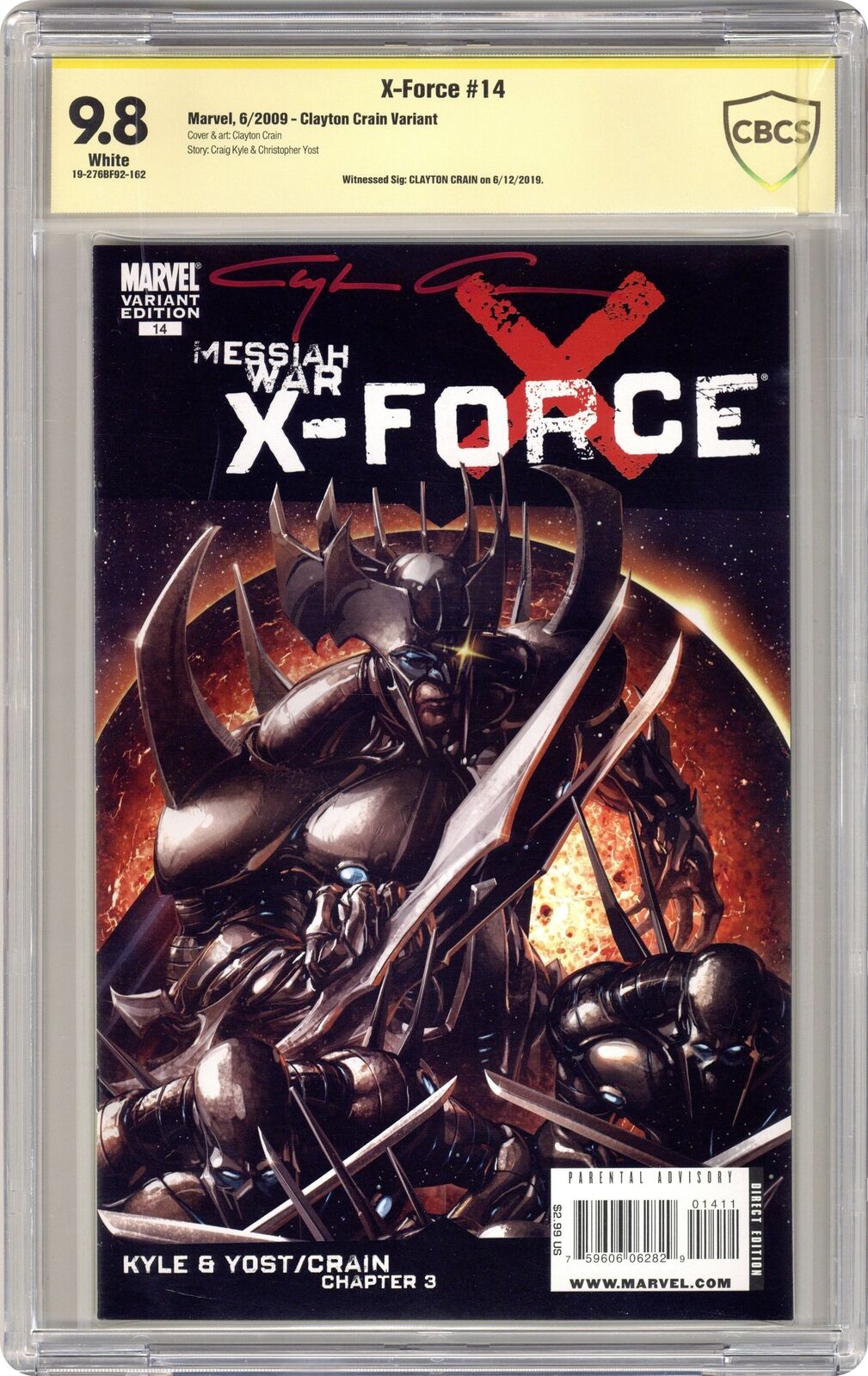 X-Force #14B CBCS 9.8 SS 2009 19-276BF92-162