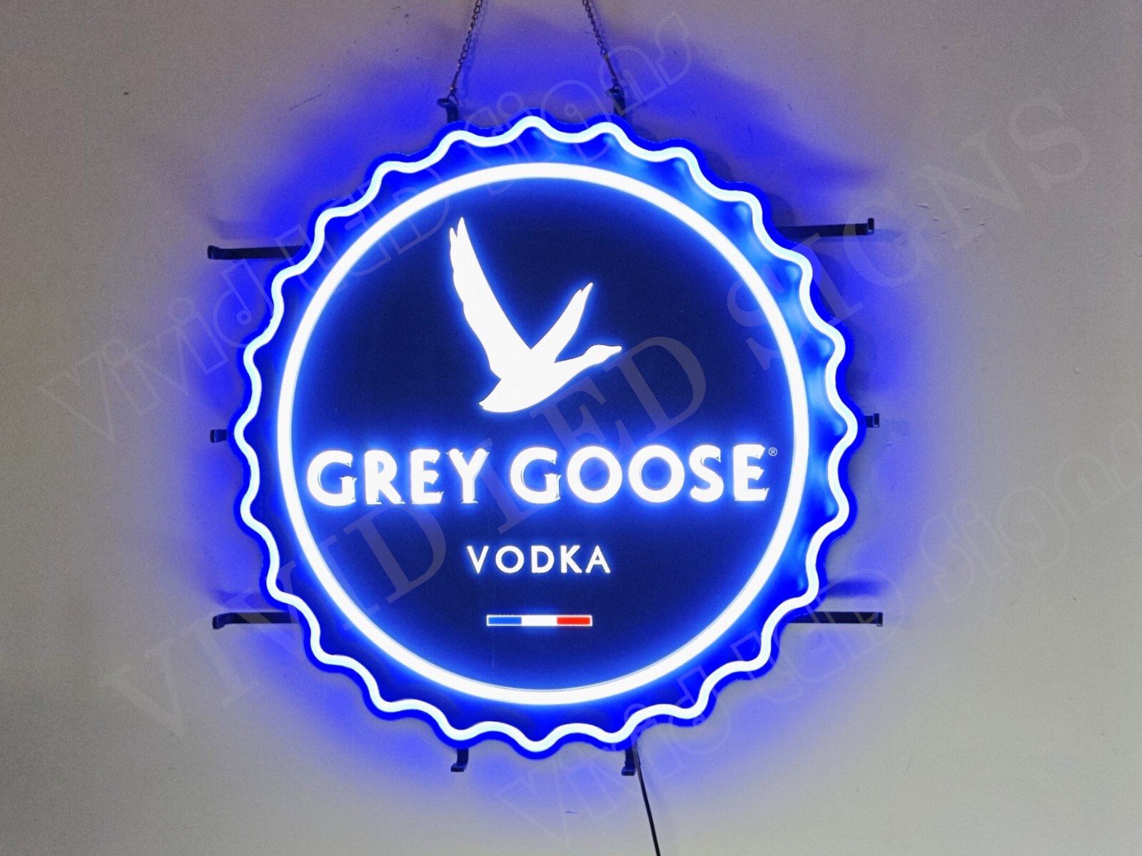 Grey Goose Vodka Vivid LED Neon Sign Lamp Light With Dimmer Hanging Artwork 24\