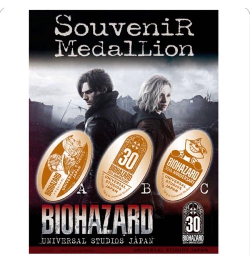 USJ Resident Evil 30th Anniversary Souvenir Medallion Set of 3 Japan