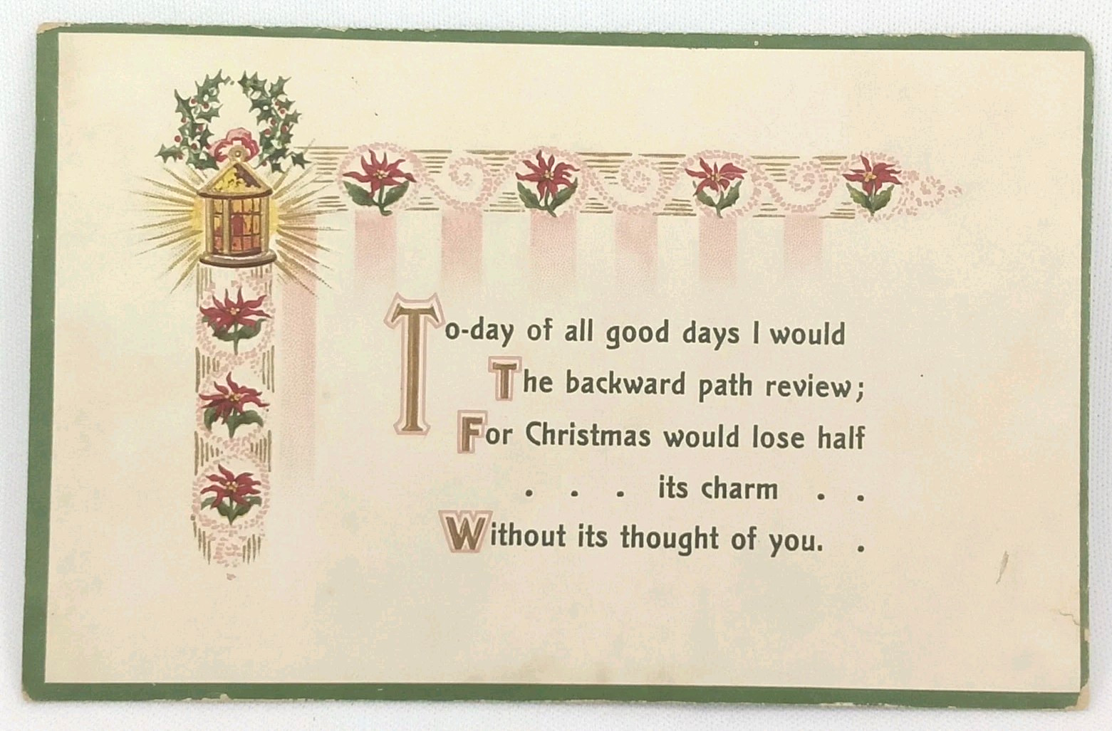 Gibson Art Co Christmas Postcard Series 213 Antique 1910s Posted Pittsfield IL