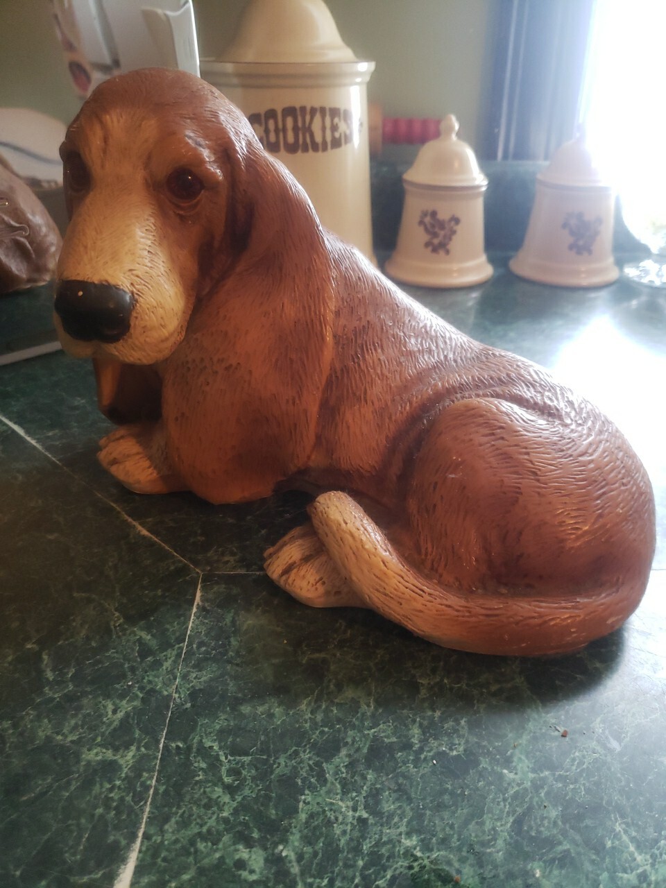 Vintage Basset Hound Statue Large
