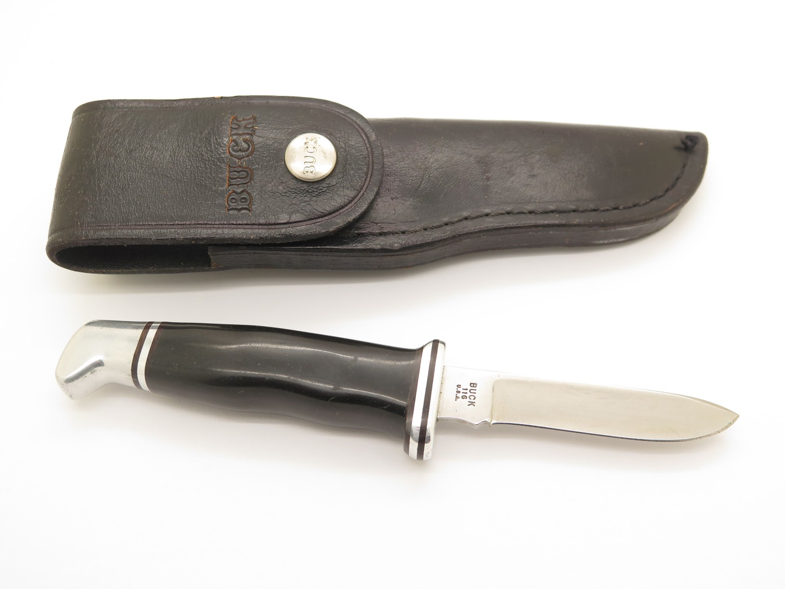 Vintage 1972-86 Buck 116 Caper 3 Liner USA Fixed Blade Hunting Knife (#6127)