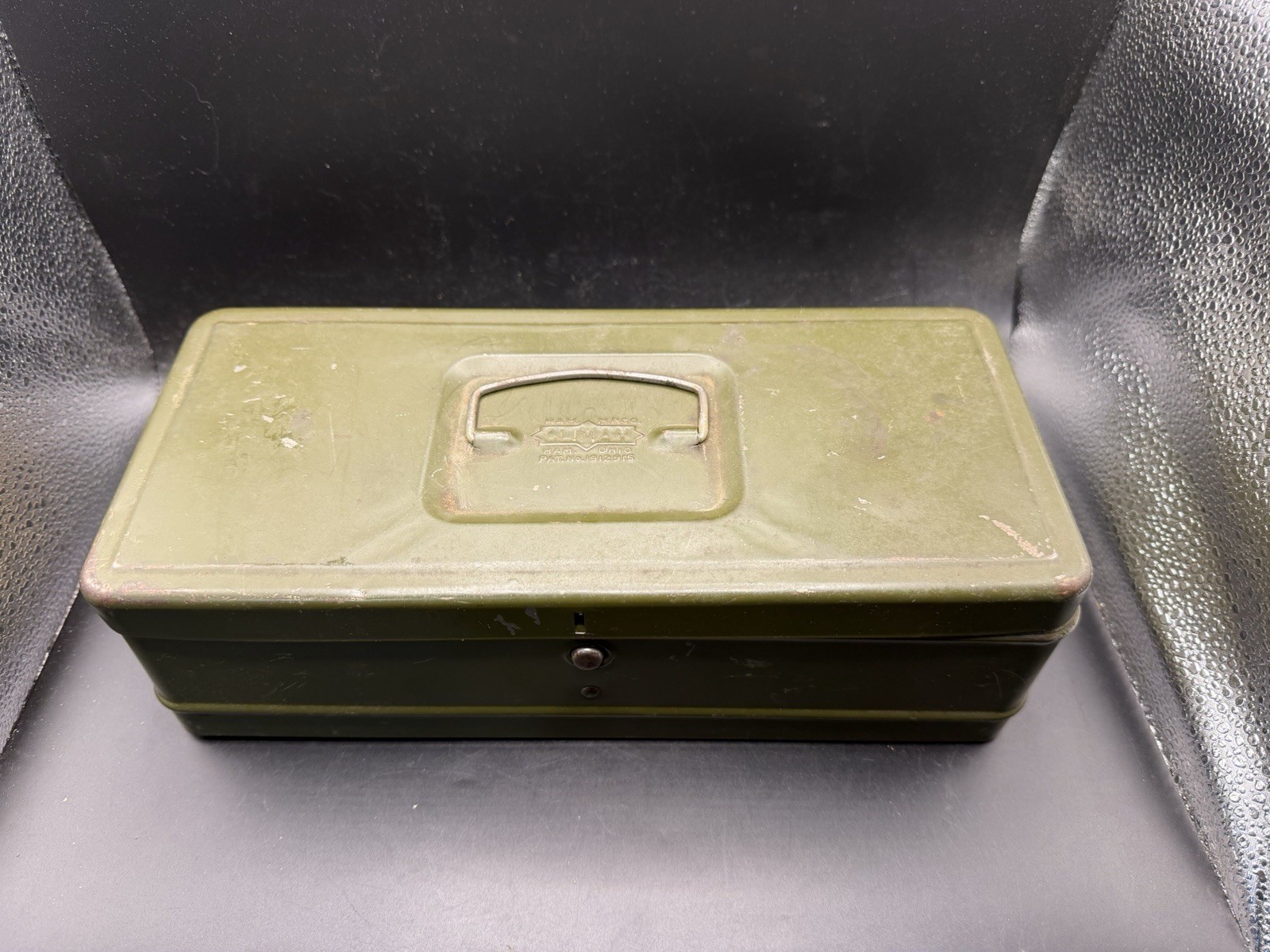 Vintage Climax Metal Toolbox Green Hamilton Ohio PAT 1912915 Tackle