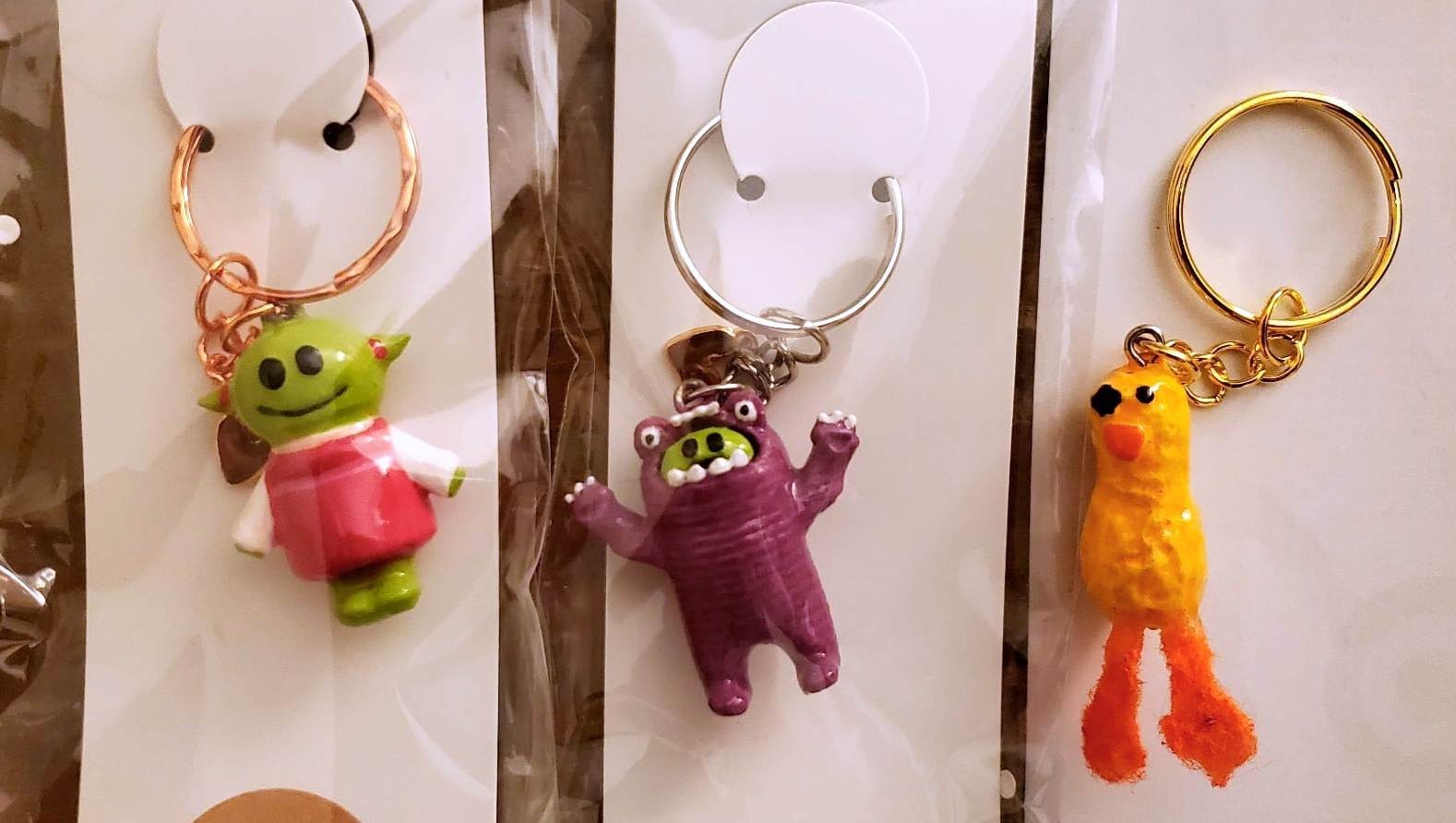 Trio of 1 inch, handmade Nanalan keychains. NEW.