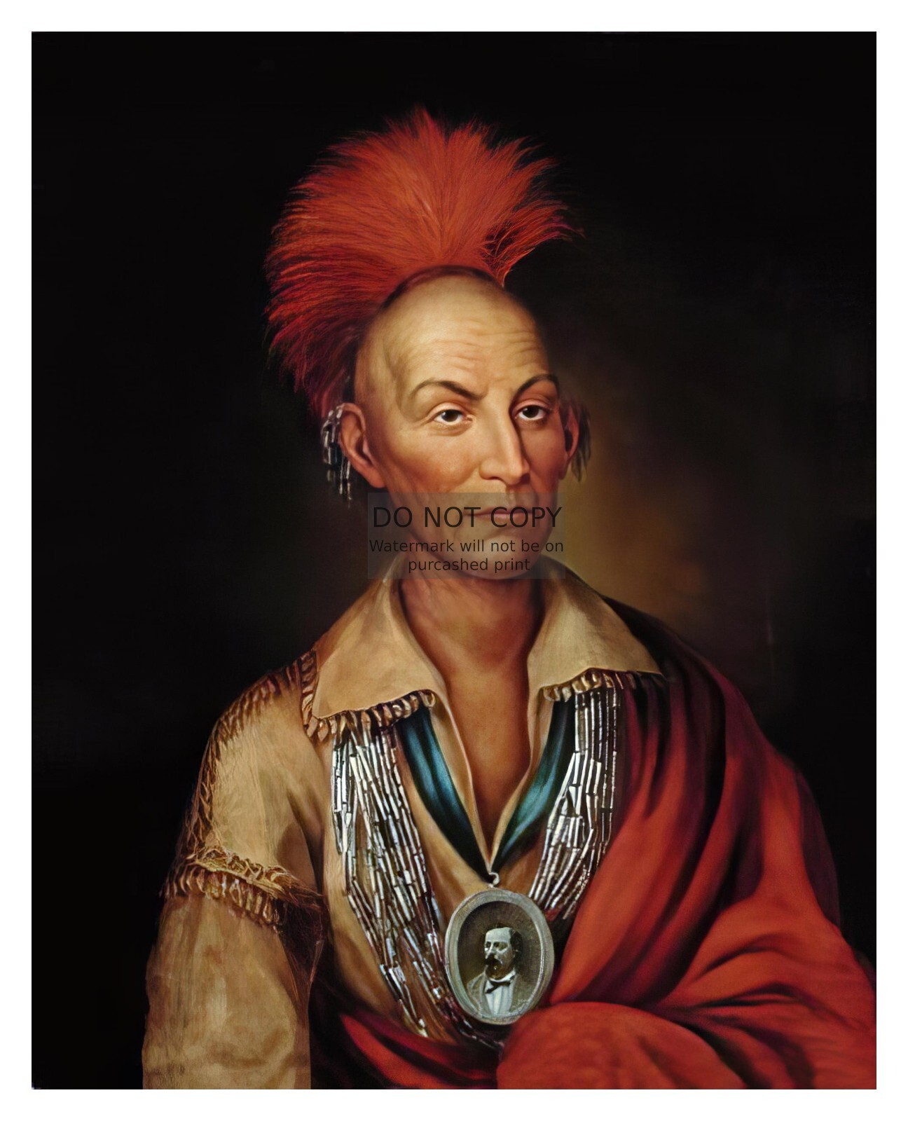 CHIEF BLACK HAWK NATIVE AMERICAN SAUK LEADER PAINTING 8X10 PHOTO