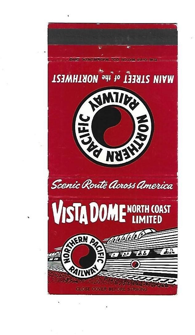Northern Pacific Railway   Matchcover      Vista Dome