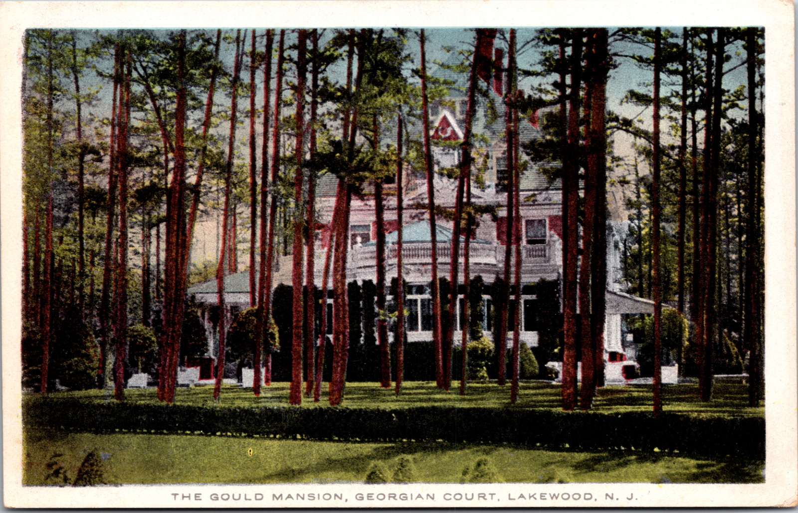 Postcard The Gould Mansion Georgian Court Lakewood New Jersey