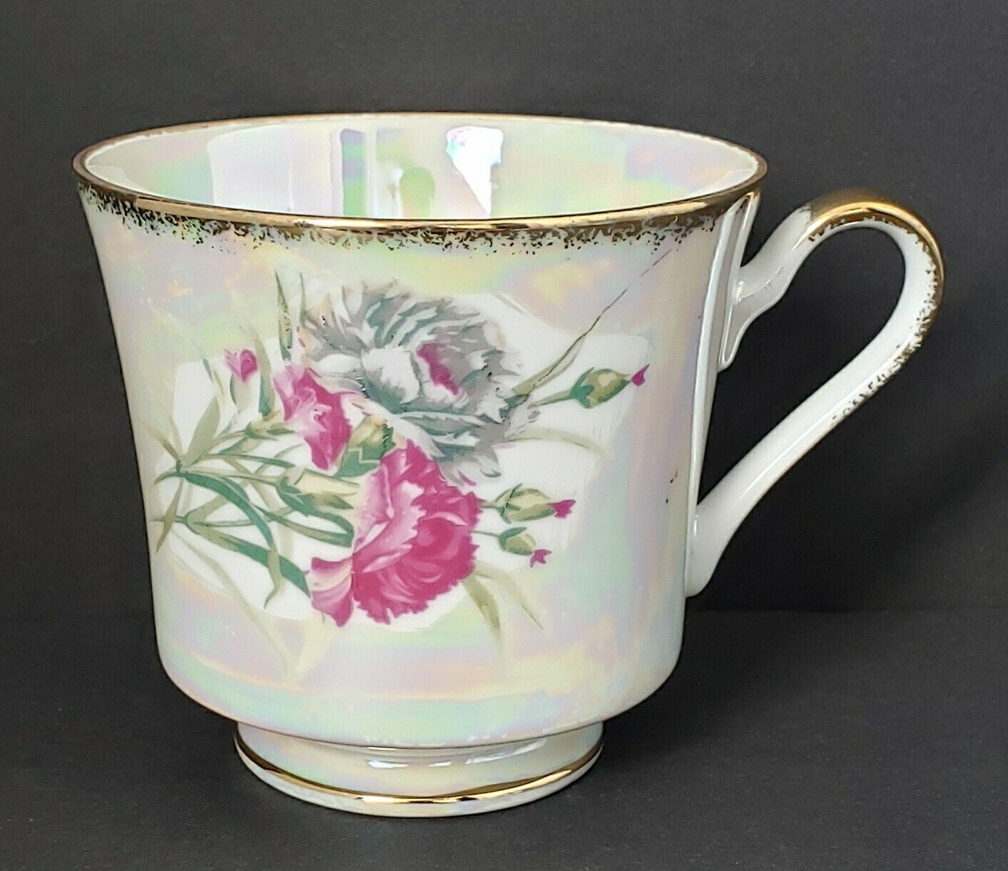Vintage KPM Floral Iridescent 4 oz. Tea Cup
