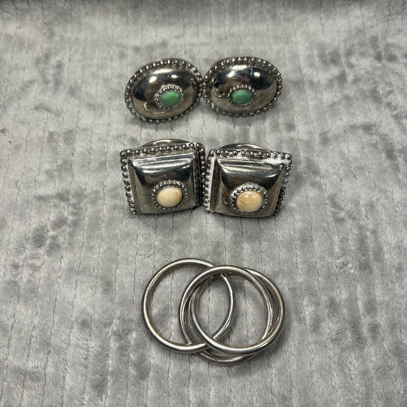 Vintage Two\'s Company Southwestern Silver Plated Napkin Rings Mixed Lot Set