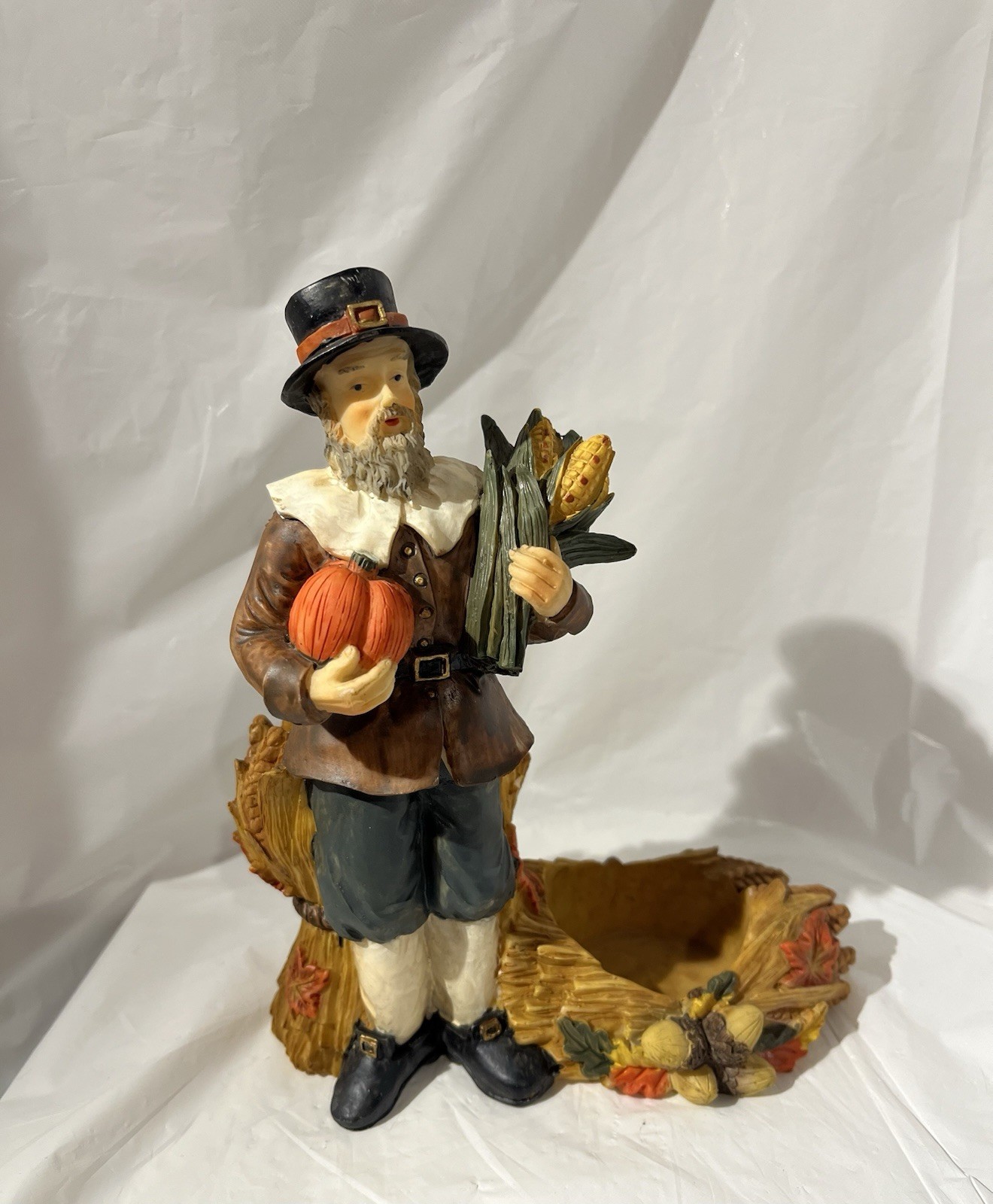 1990’s Thanksgiving / Harvest Pilgrim Votive Candle Holder