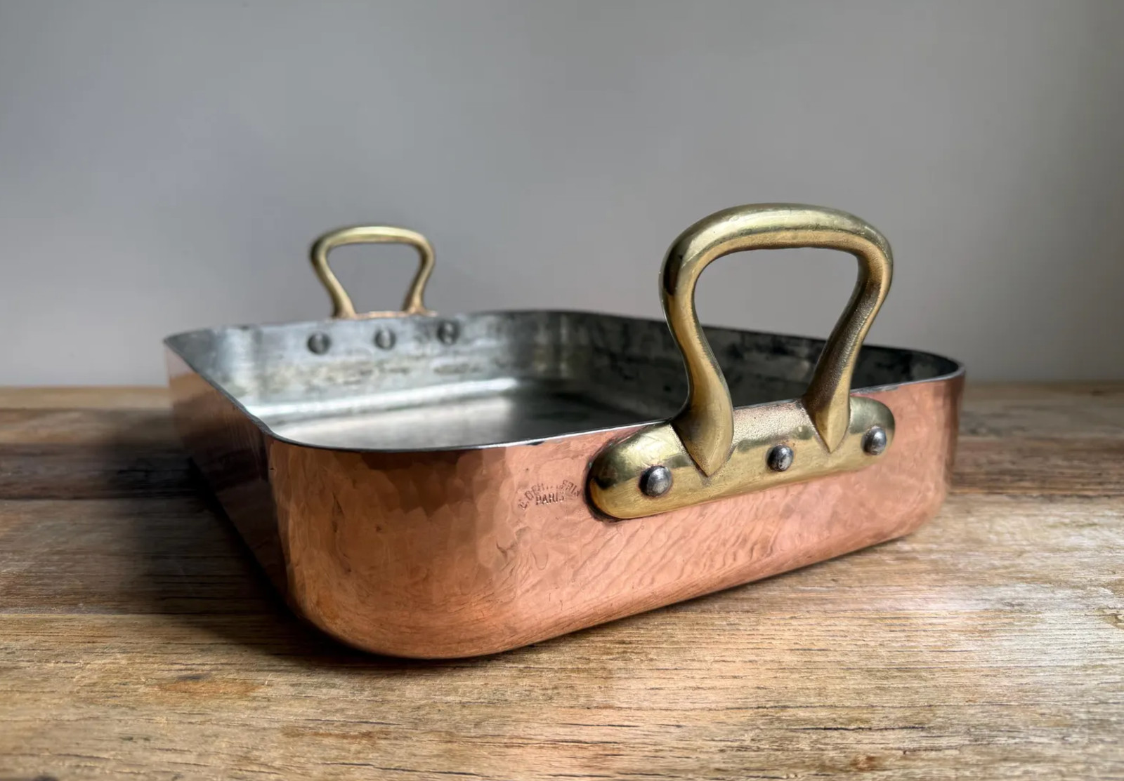 Vintage Dehillerin Hammered Copper Roasting Pan – 16 x 12