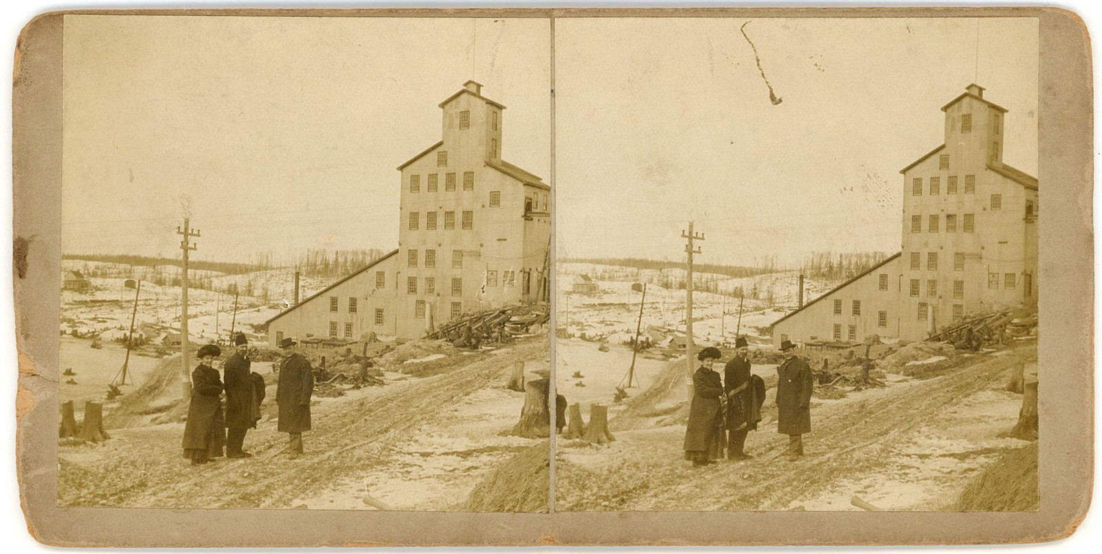CANADA STEREOVIEW - Ontario - Tretheway Ossian Mine Building - FC Stephenson