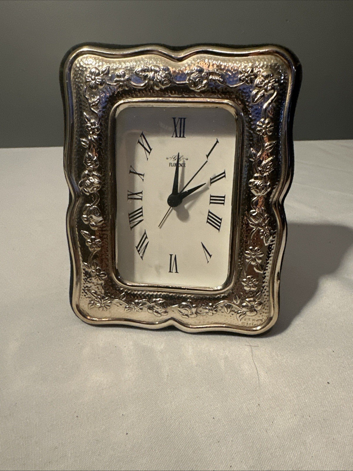 Vintage Sterling Silver Italian Florence Alarm Clock
