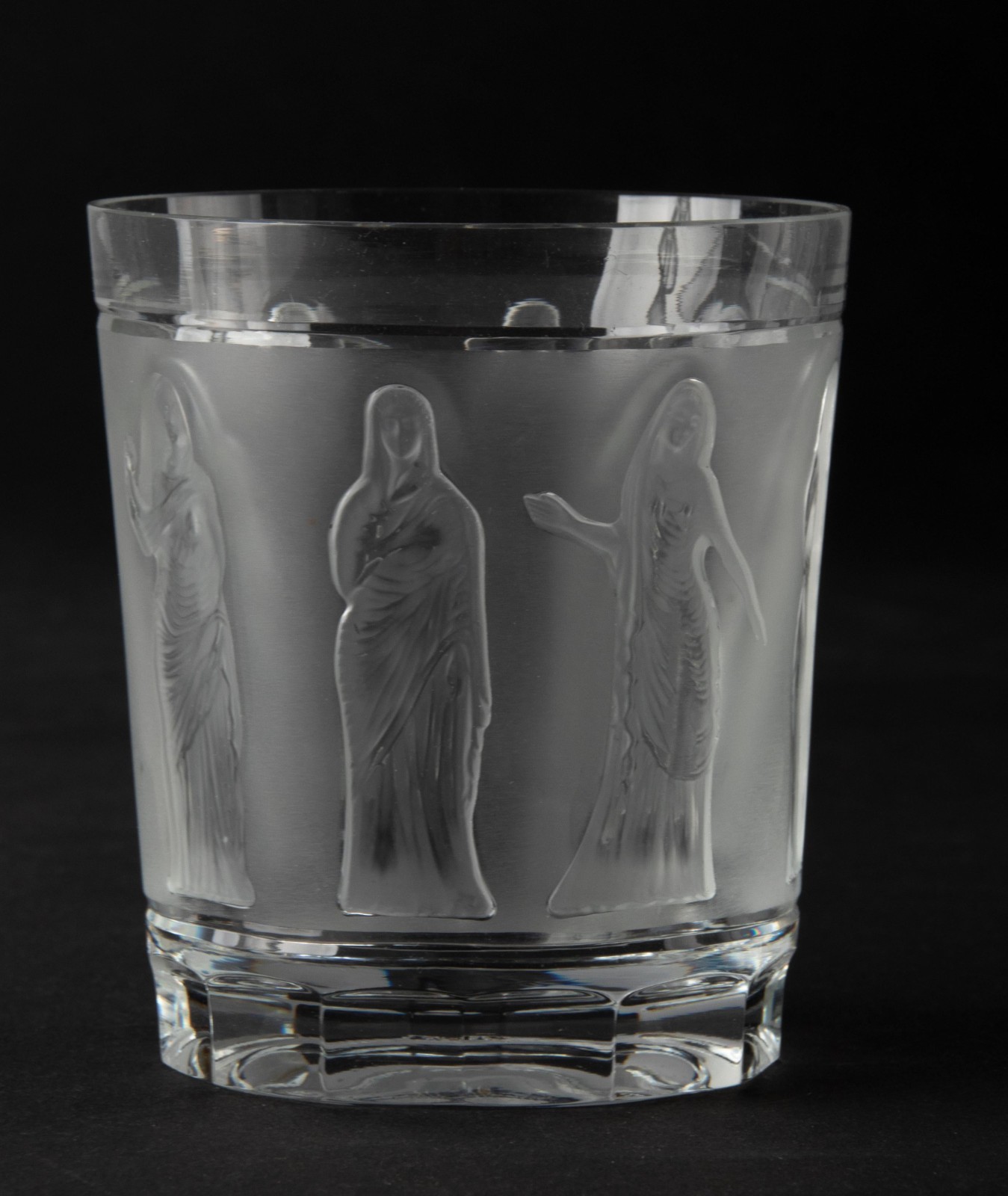 Vintage Lalique Femmes Antique Crystal Tumbler Glass Signed