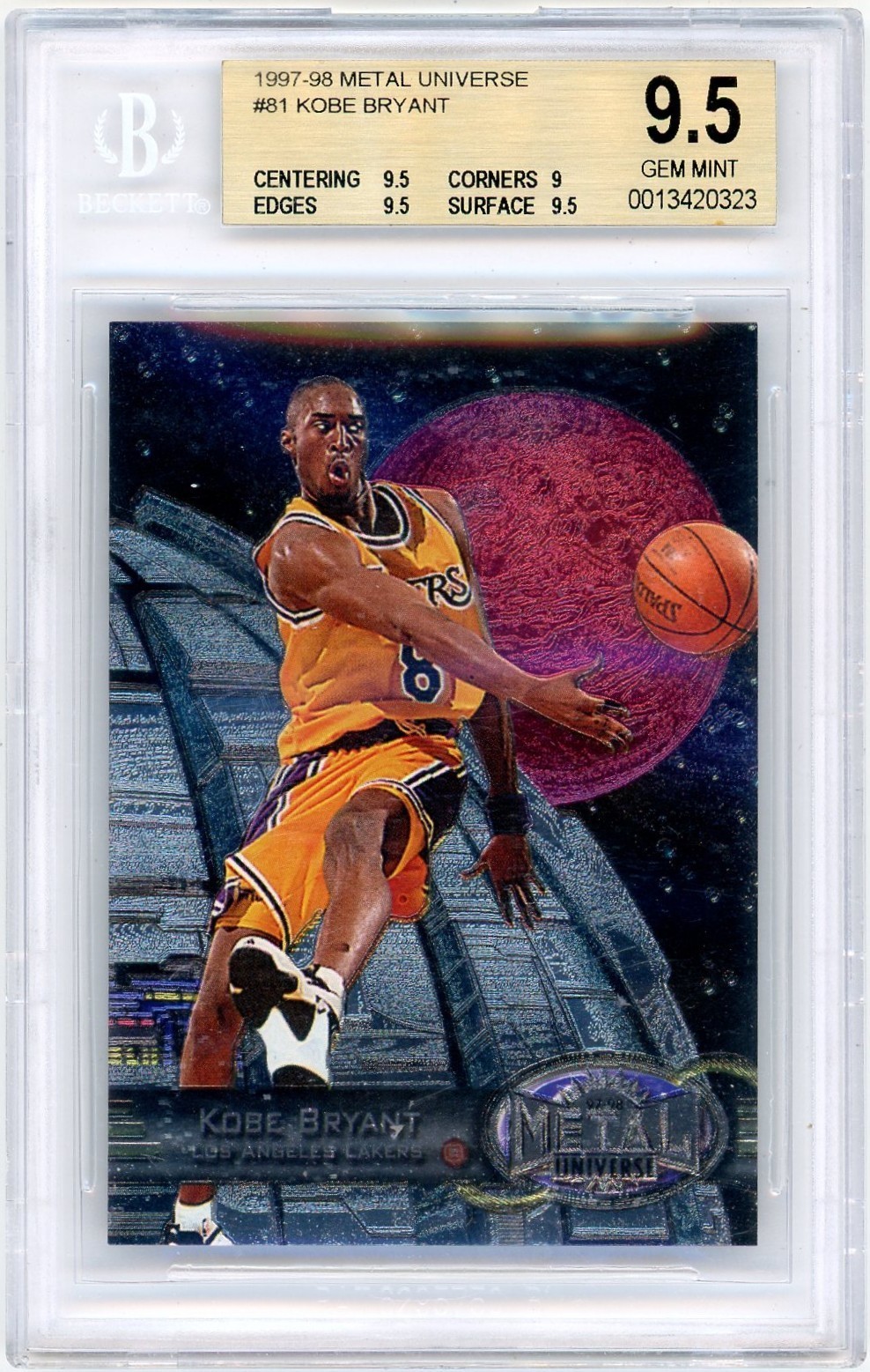 1997-98 METAL UNIVERSE #81 KOBE BRYANT BGS 9.5 LAKERS