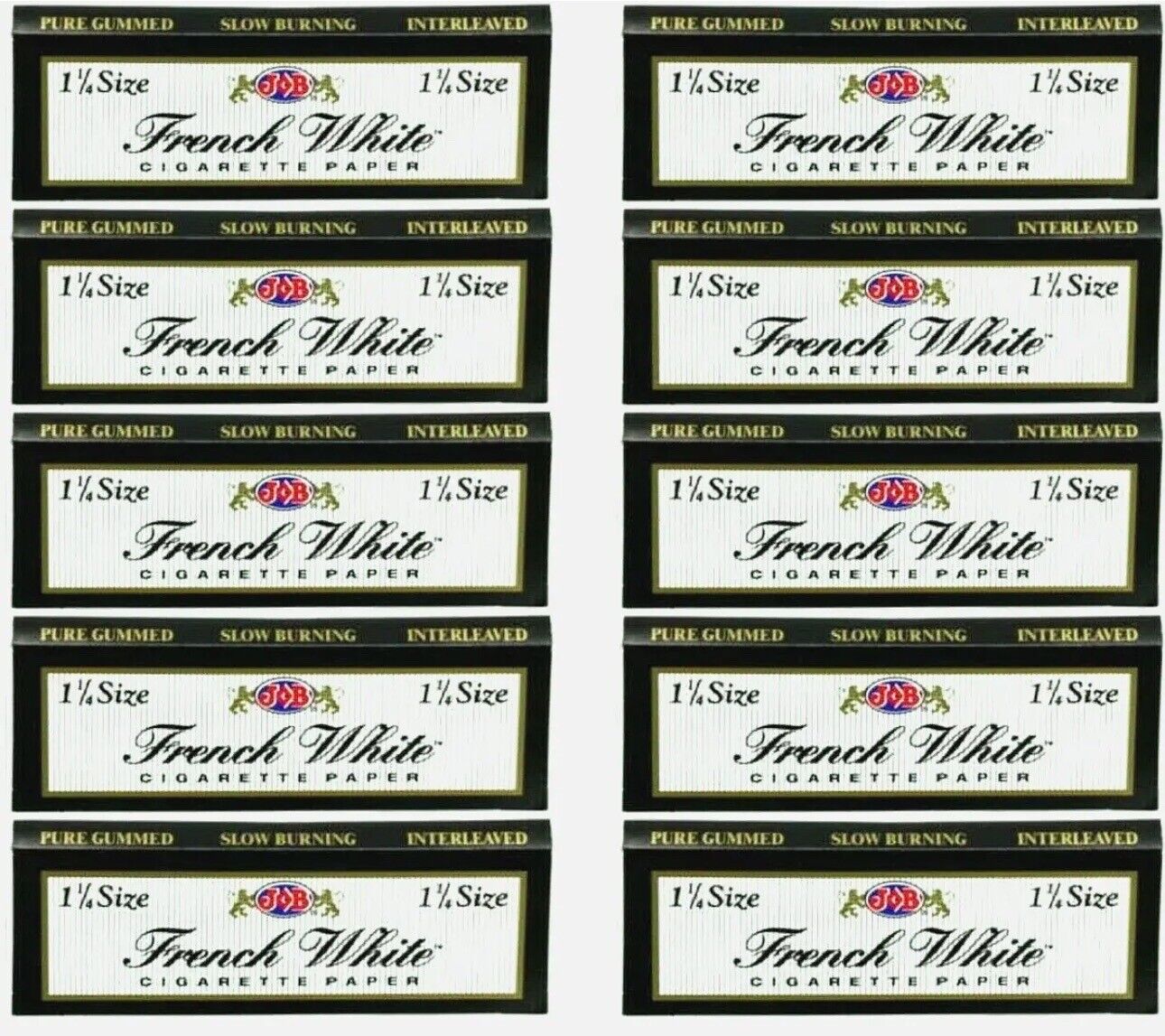 10x Job 1 1/4 Rolling Papers French White  Wholesale Price Inventory Clearance