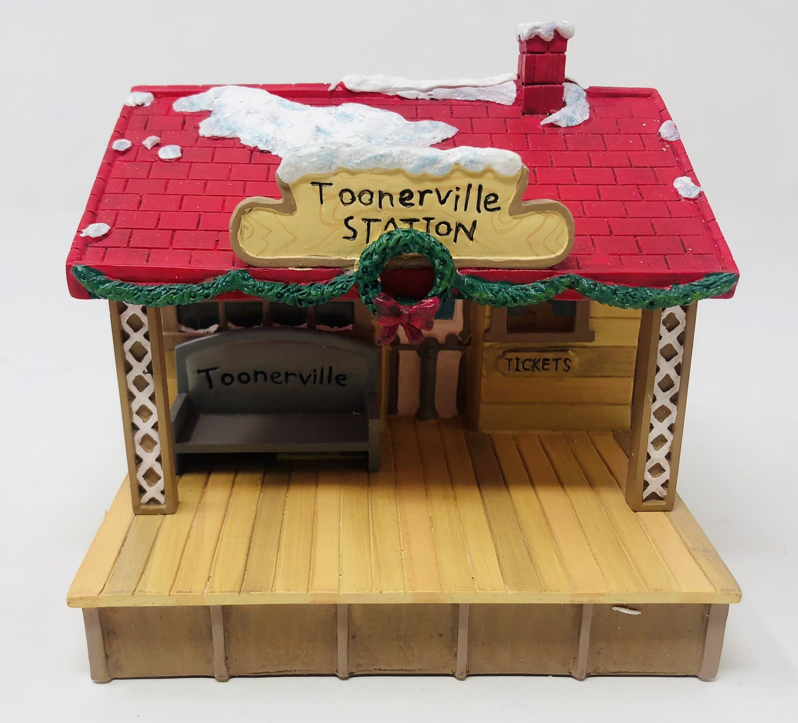 Rare Disney Toontown TOONERVILLE TRAIN STATION Lights Up With Goofy ONLY