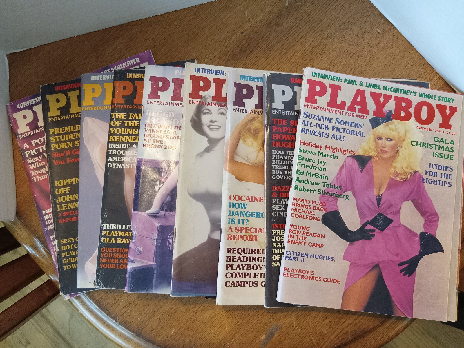 1984 Year Issue Playboy Magazine LOT of 9 w/ Centerfolds Newsstand