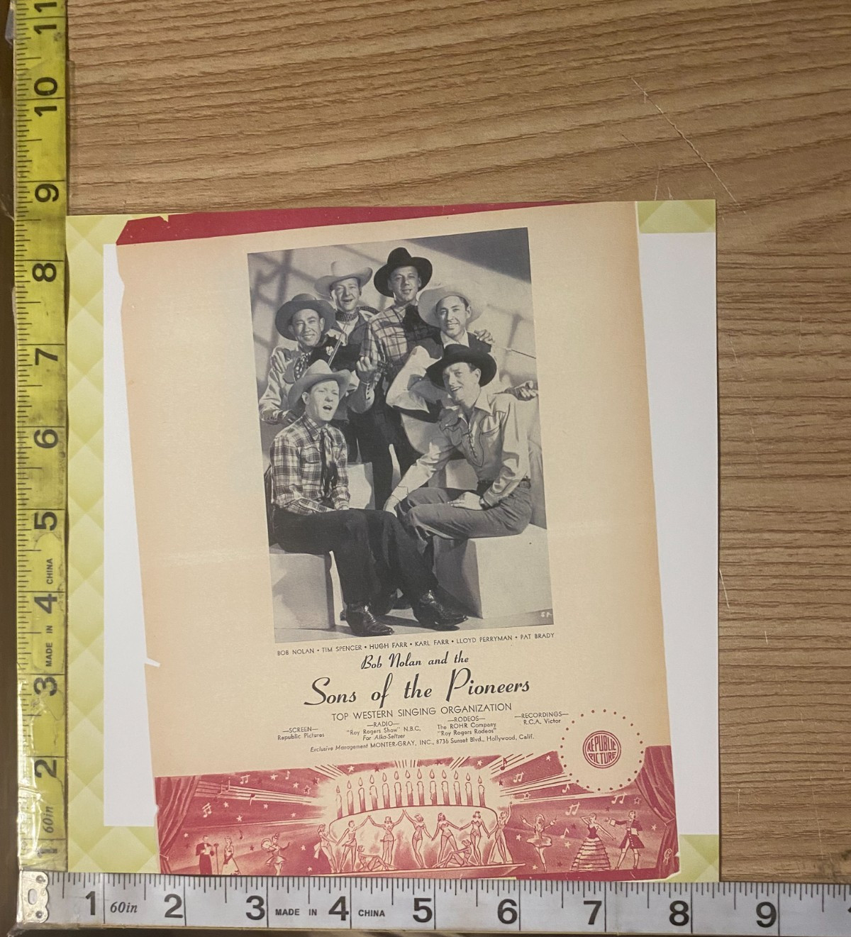 Bob Nolan & Hank Snow Promotional & Album Covers 2 Scene Book Photograph