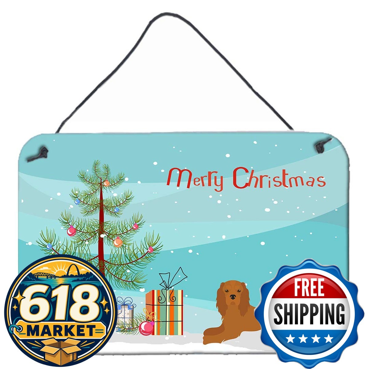 Caroline\'s Treasures CK3495DS812 Ruby Cavalier King Charles Spaniel Christmas