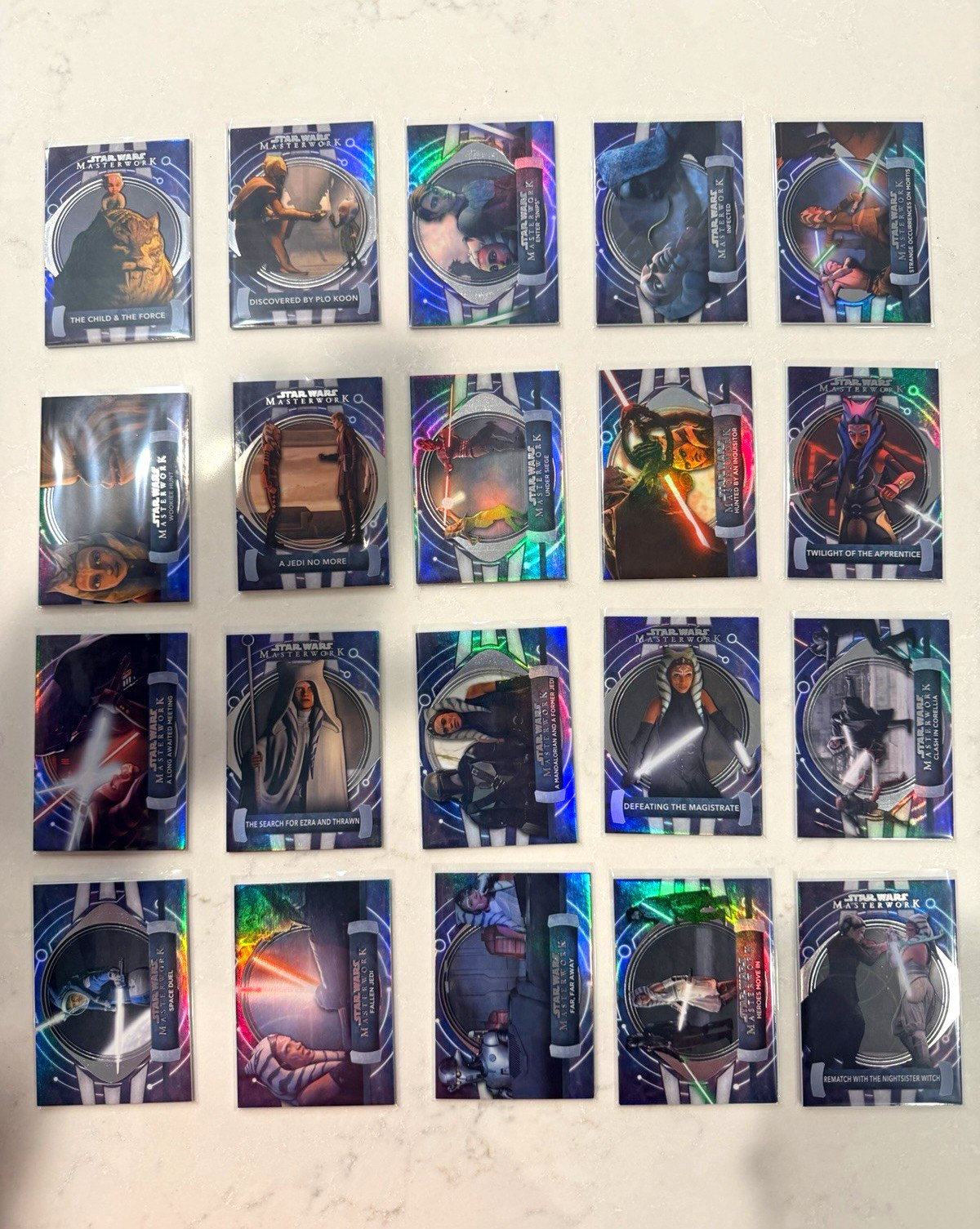 2024 Topps Star Wars Masterwork – Journey of Ahsoka COMPLETE Rainbow Foil /299