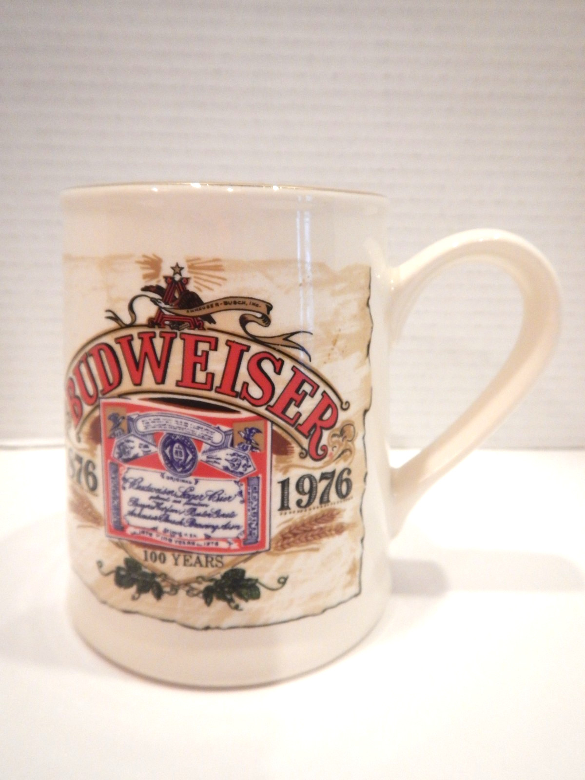 Vintage Budweiser Centennial 1876-1976 100 Year Anniversary Ceramarte Mug Stein