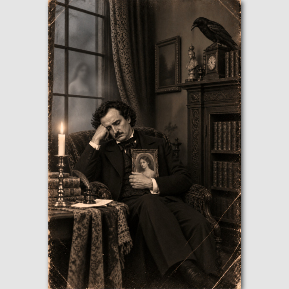 Ghost Edgar Allan Poe Print Photo The Raven Photograph Victorian 4 by 6 Odd 16