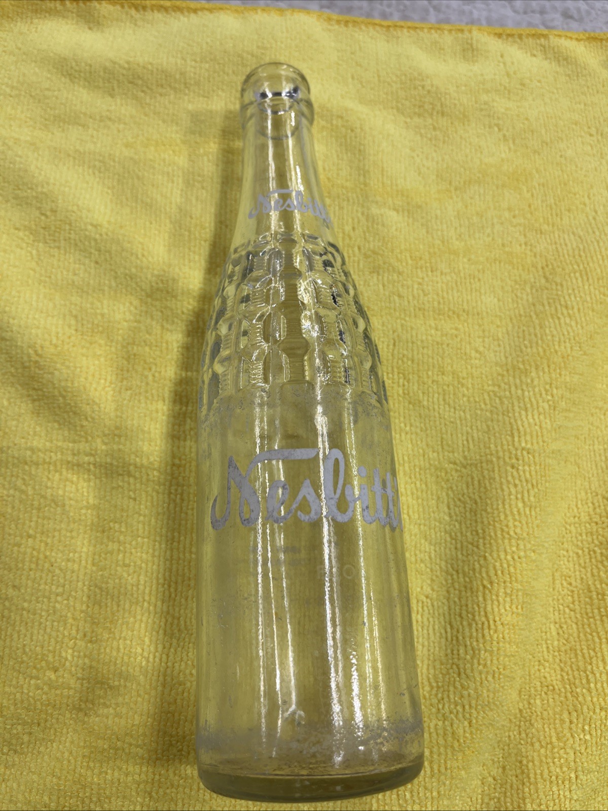 NESBITT\'S CALIFORNIA 60s 10OZ SODA POP BOTTLE RARE GLASS LOS ANGELES VTG 