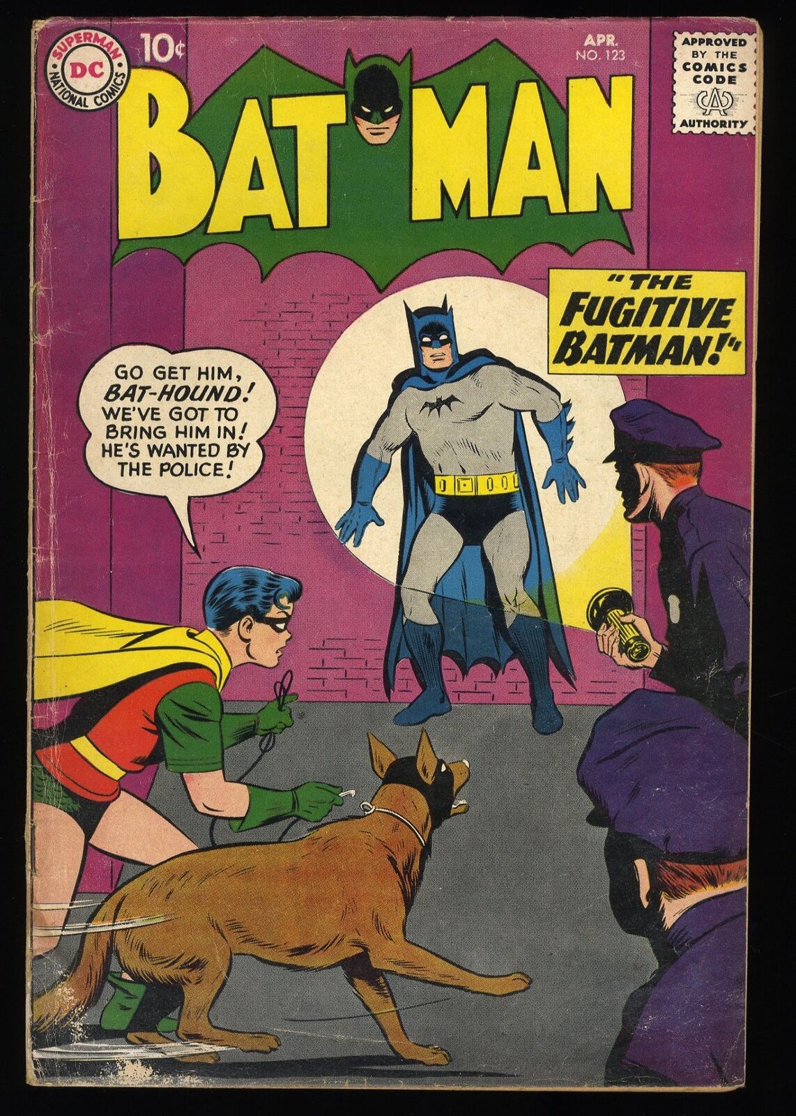 Batman #123 VG 4.0 Bat-Hound Ad for Brave and the Bold #23 DC Comics 1959