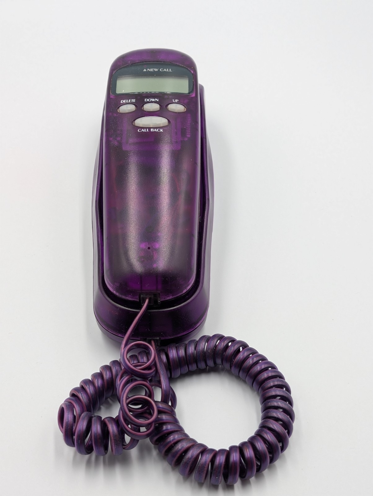 Vintage Lenoxx PH-541 Clear translucent Purple Caller ID Trim Phone Y2K Works Vintage Lenoxx PH-541 Clear translucent Purple Caller ID Trim Phone Y2K Works
