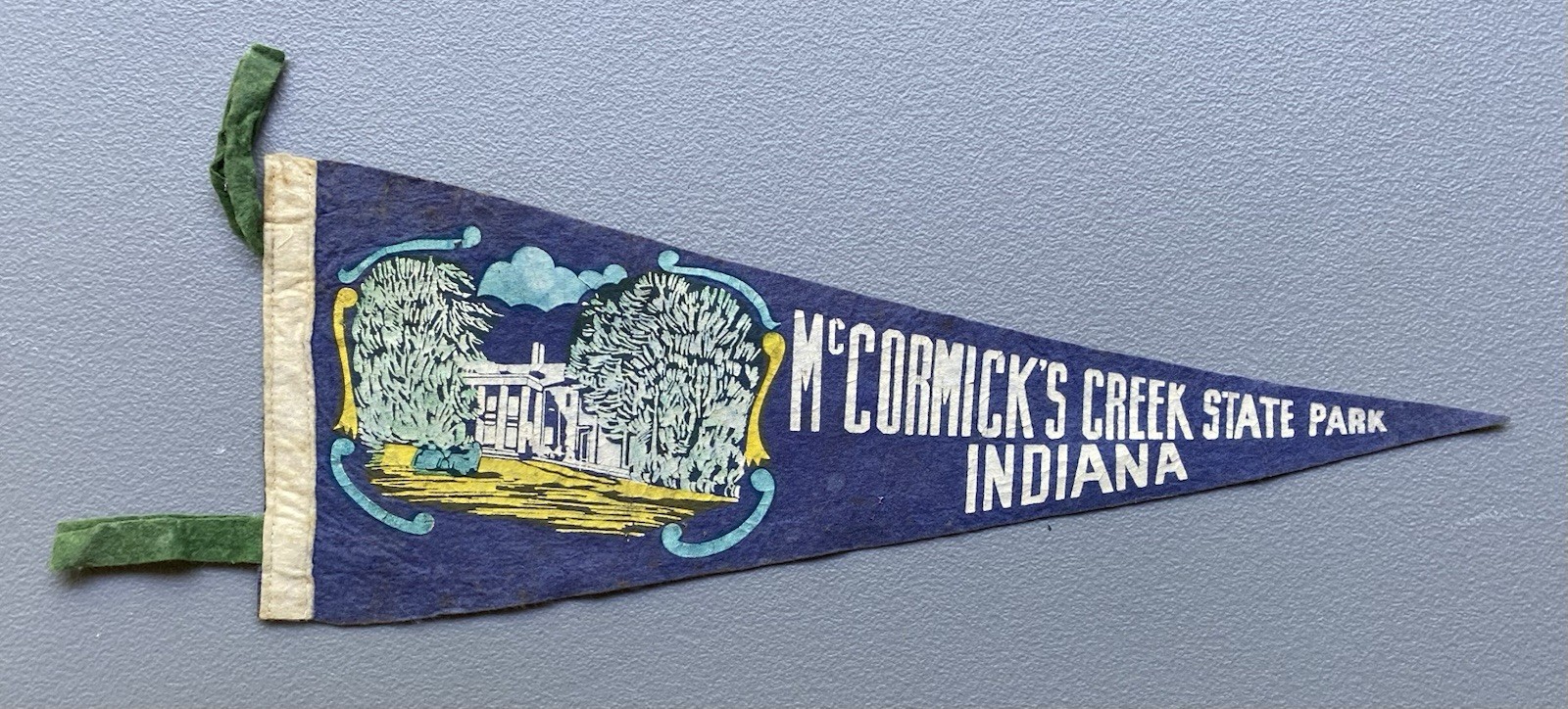Vintage McCormick\'s Creek State Park Indiana 17 Inch Pennant Early Old