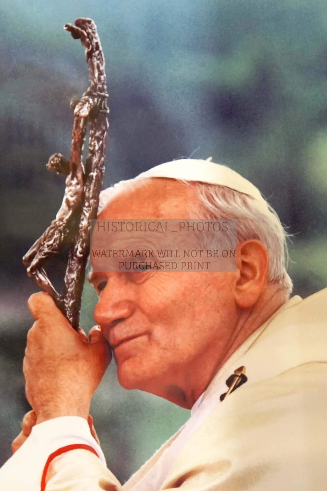 POPE JOHN PAUL II CATHEDRAL LUXEMBOURG CATHOLIC 1980S 4X6 POSTCARD PHOTO