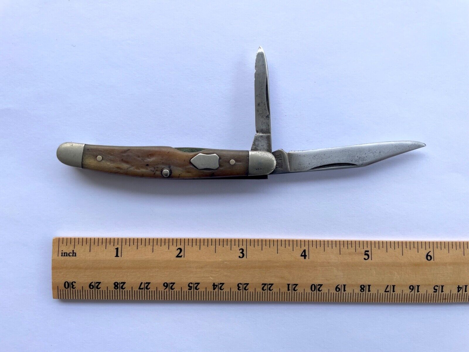 Rare Vintage Western Boulder Colo 2 Blade Folding Pocket Knife Made in USA #653