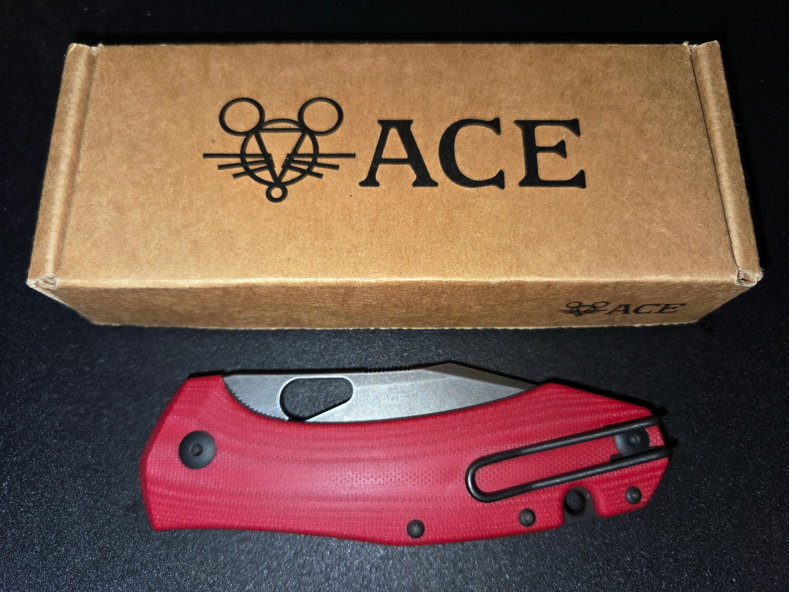 Giantmouse Ace Grand ST. NICK'S EXCLUSIVE PVD Dark Stonewash Vanadis 4E Red G10