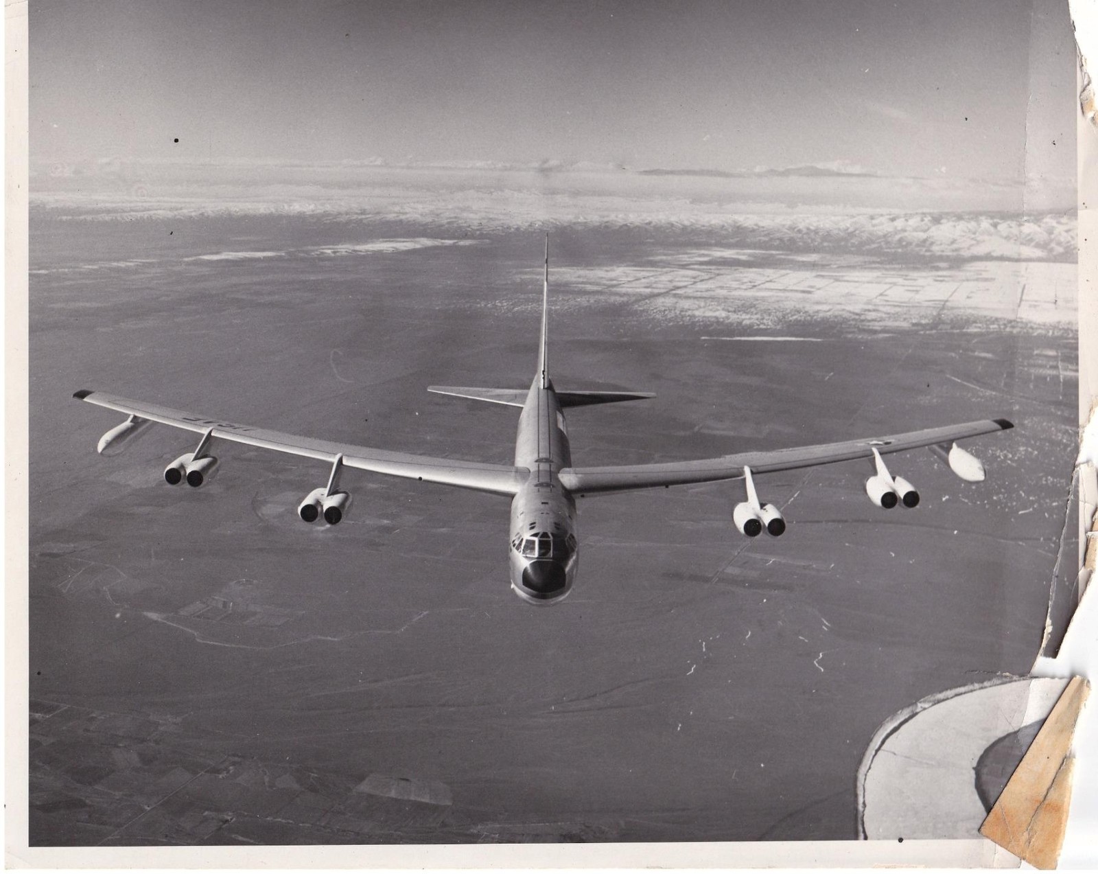 B&W 8x10ish PR Photo Boeing B-52 Stratofortress (PAM98) Severe Damage