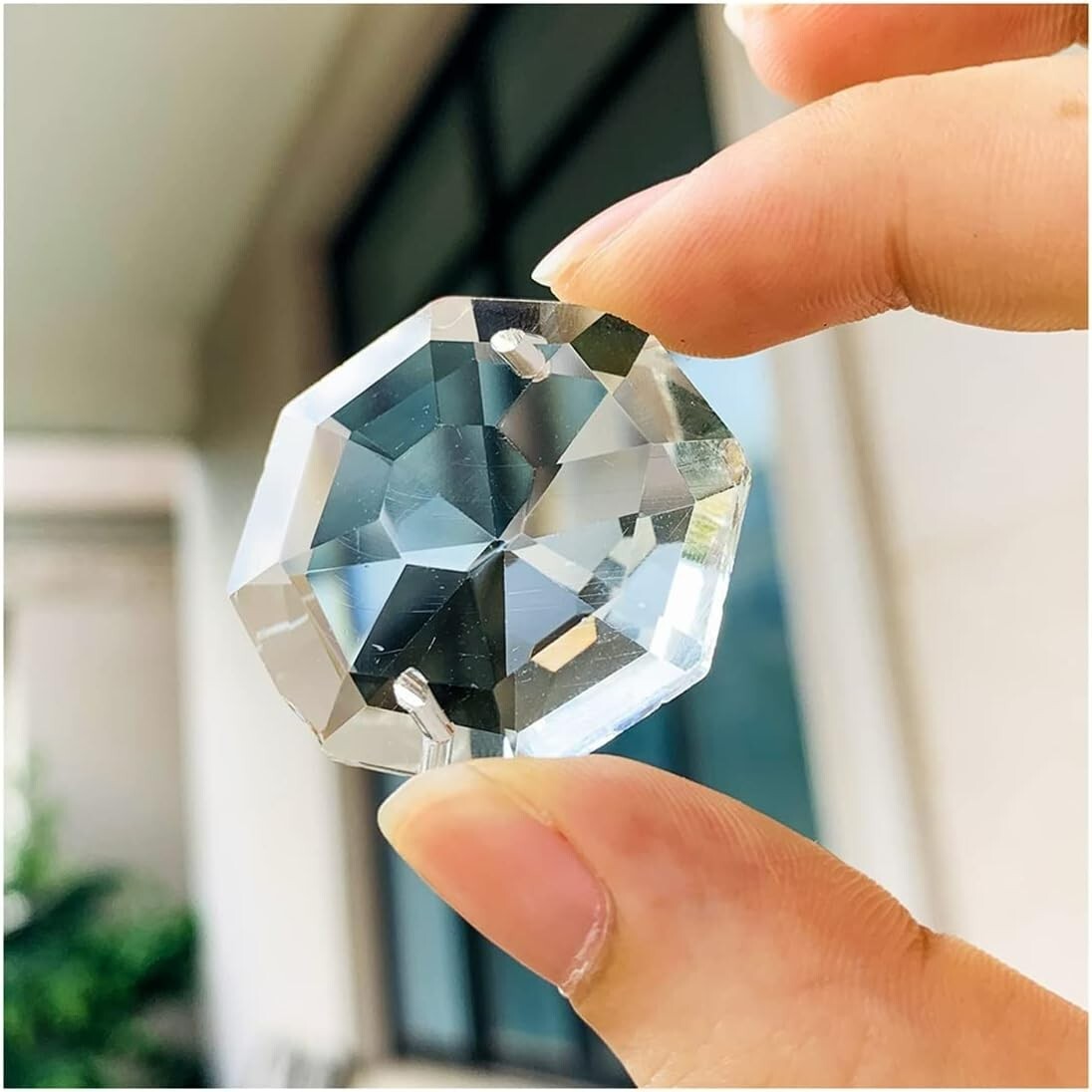 32mm Chandelier 2-Hole Prism Octagon Crystal Shape, Clear, LOT OF 10 32mm Chandelier 2-Hole Prism Octagon Crystal Shape, Clear, LOT OF 10