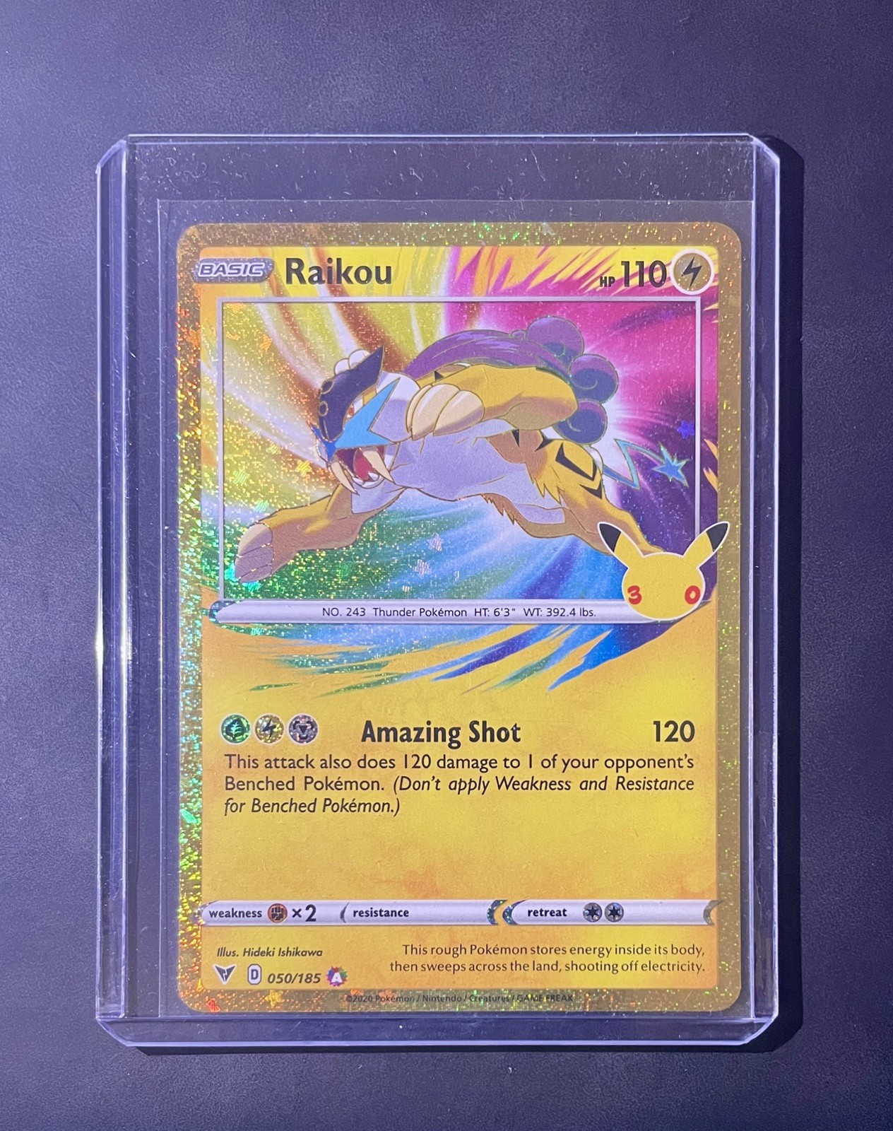Pokémon TCG Raikou 050/185 30th Anniversary Amazing Rare Holo English 2026